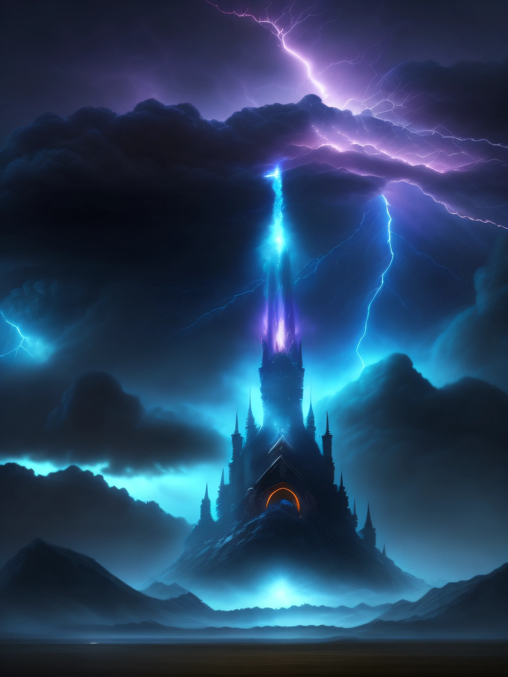 "Magic storms" Tower of Darkness in the background