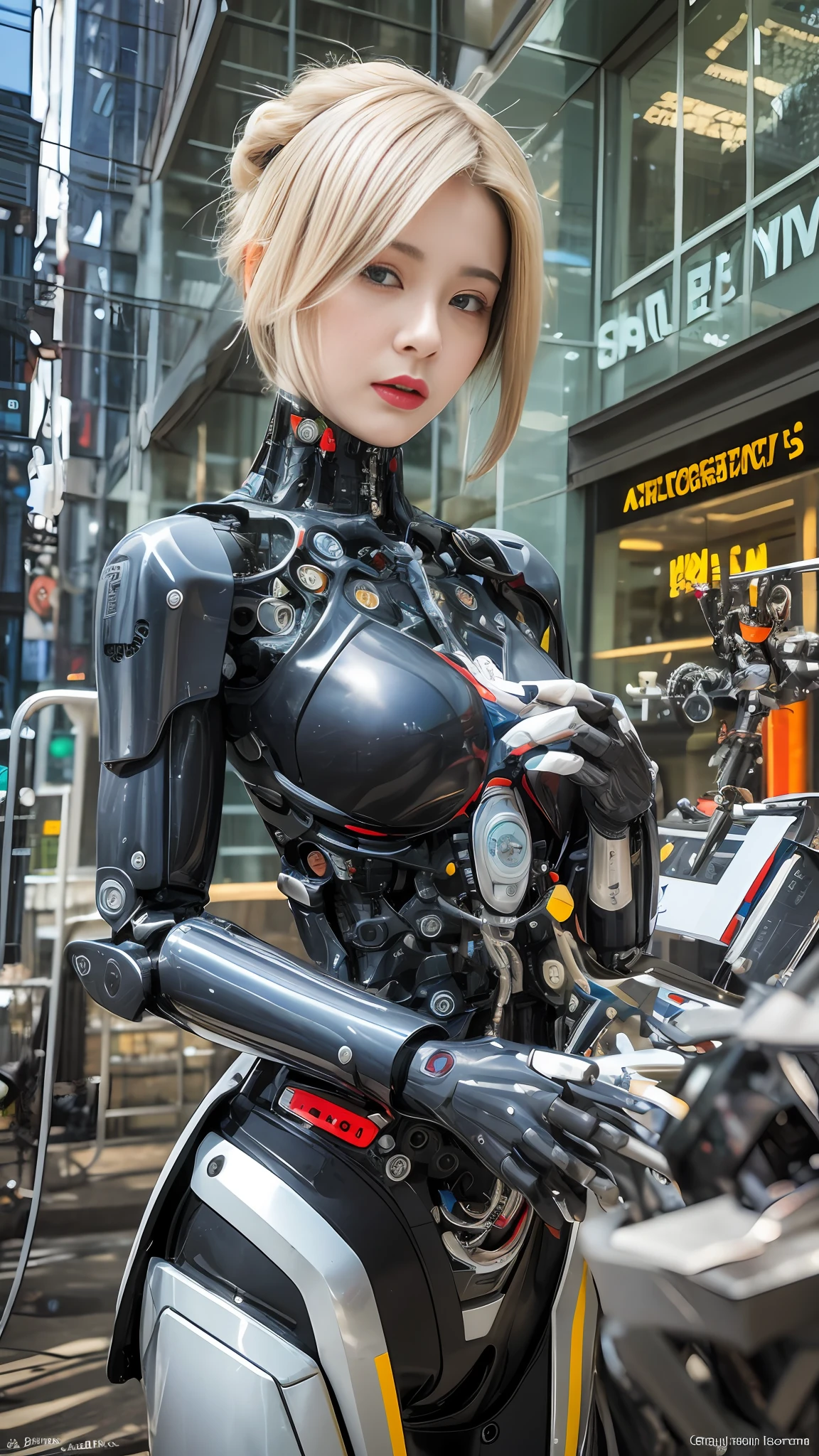 High quality, masterpiece, ultra-high resolution, (realistic: 1.4), female robots and mechanical devices are common elements in the high-tech world of cyberpunk. Here is a writing tip on this topic:
1. Background setting:
Build a cyberpunk world with highly developed technology in the future. Describe a cityscape full of high-rise buildings, busy streets, and cool tech devices. In this world, female robots and mechanical devices are ubiquitous in all fields, from labor to recreational presence.
2. Appearance and function of female robots:
Describe the physical features of a female robot, which can be a crystal clear metal shell or a synthetic material that mimics the skin color of a human body. Emphasize their high-tech characteristics, such as their ability to think, learn and express their emotions on their own.
3. Application of mechanical devices:
Depict various application scenarios of mechanical devices. They can be personal care assistants with massage, bathing and beauty functions; It can also be a domestic helper, taking on the role of housework or caring for the elderly and children; It can even be a weapon of war, with high mobility and powerful firepower.
4. Human-machine relationship:
Depicting the relationship between female robots and humans. Describe how people communicate, collaborate, or dispute with them. Some see them as partners and friends, while others see them as tools or slaves.
5. Ethical and moral dilemmas:
Explores the ethical and moral issues raised by female robots and mechanical devices. For example, can people truly accept their existence as emotional experiencers? Should they have autonomy and rights?
6. Turning Events:
To introduce a turning point, for example, the discovery that female robots are no longer limited to human instructions and begin to exhibit autonomous consciousness and even rebellion. This event will spark a debate and conflict about robot rights and the coexistence of humans and machines.
With these tips, yo