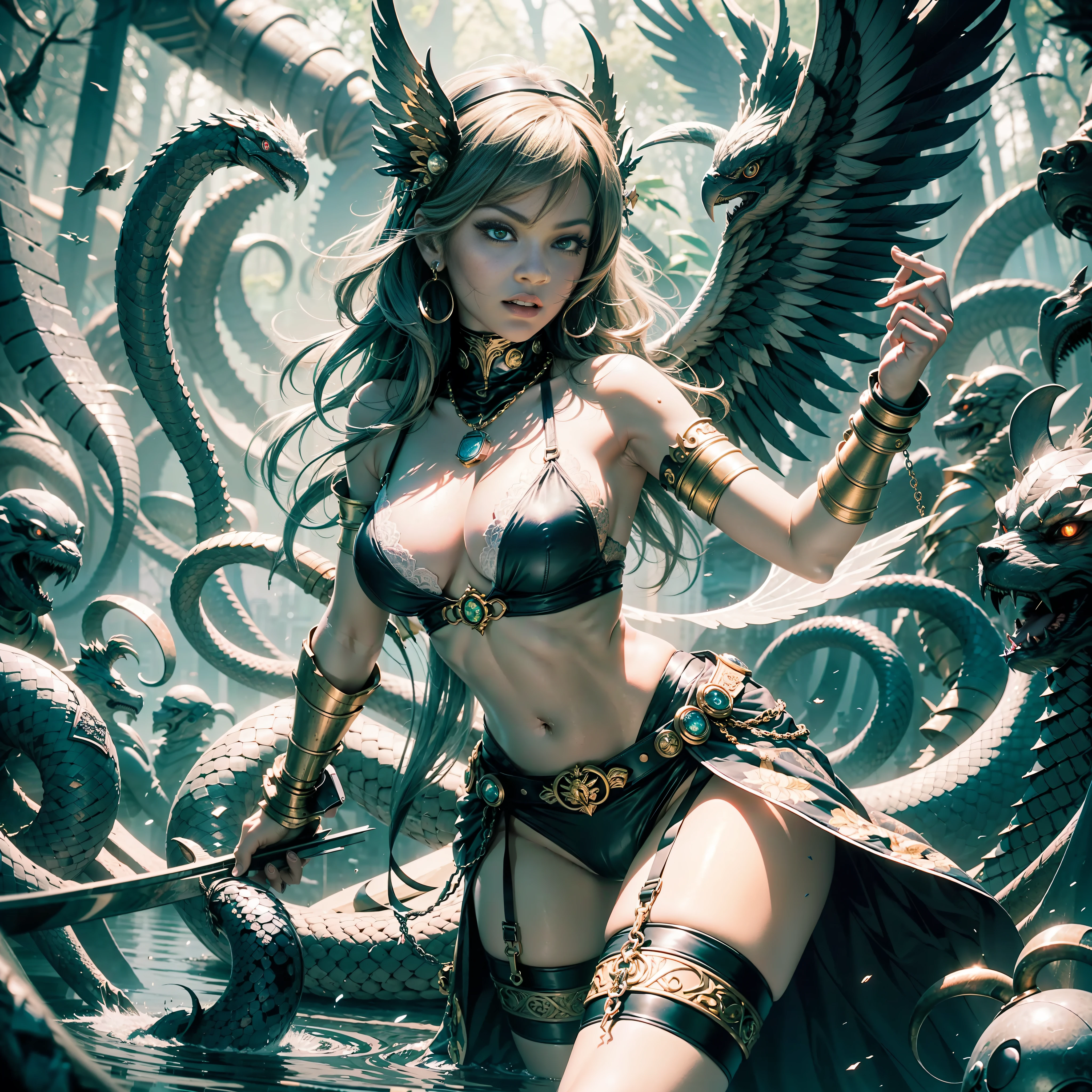 Médusa_with_hairs_tiny_Snakes:1.5 Viking_Tree Outdoor Nature "Ouroboros" Forest Natural Diplomatic headgear Queen Native dazzling Valkyrie-wings key torus chains Rudder "Heavy Metal" fire-follets fairy pixie sprite conceptual safe female glamorous aesthetic walking slow-motion Cosplay "Nicki Minaj":1.5 "Rihanna":1.5 "Beyoncé":1.5 aristocratic jacket 38years symmetrical oily athlete coiffure_snakes:1.5 obvious varied ecstatic opal bangs:1.5 faces:1.5 effects cheekbones embarrassed lazuli water drop between eyes beautiful hair:1.5 brown eyes black pupils turquoise irises sapphires pearls open mouth teeth smiles eccentric fixed floating jacket levitating shoulders-off:1.2 white shirts lace clavicles papillotes hand-thumb-4fingers:1.5 varied breasts1.5 pointed:1.3 satin sideboob felt bikini:1.5 corait:1.5 spinels thick navy leathers skirt:1.5 matching bristles ample navel:1.3 revealing pubic scarlet pubis-hairy obvious indigo Underwear:1.5 waist chastity-belt:1.3 silver adorned padlock Gold thighs legs garters Boots stainless steel Gothic decorated onyx equirectangular 360 monastery marble ruby background:1.5 DoF mannequins lantern dressed richly decorated armor:1.5 "Chivalrous" dramatic chrome metallic flat bands fathoms brass fullbodye Lily rune ornate emerald plasma embroidered glyphs Tourmaline wood engravings lava magic invoke snake incandescent Crystalline familiar robot Mecha (EOS R6 135mm 1/1250s f/2.8 ISO400) Mech Mechanized snakes flowering Quetzalcoatl:1.5 adaptable volumetric luminescence:1.5 saturated:1.5 ultra:1.5 pro-photorealistic:1.5 optimal:1.5 qualities:1.5 details:1.5 accurate:1.5 DSLR:1.5 resolutions:1.5 3dcg max:1.5 graded:1.5 improved:1.5 Octanes_rendues:1.5 UHD XT3 16K DSLR HDR UnrealEngine5 depths:1.5 analog shadows:1.5 CGSCOSITY pet chef-d':1.5 "Bruce Weber girls" multi etc.