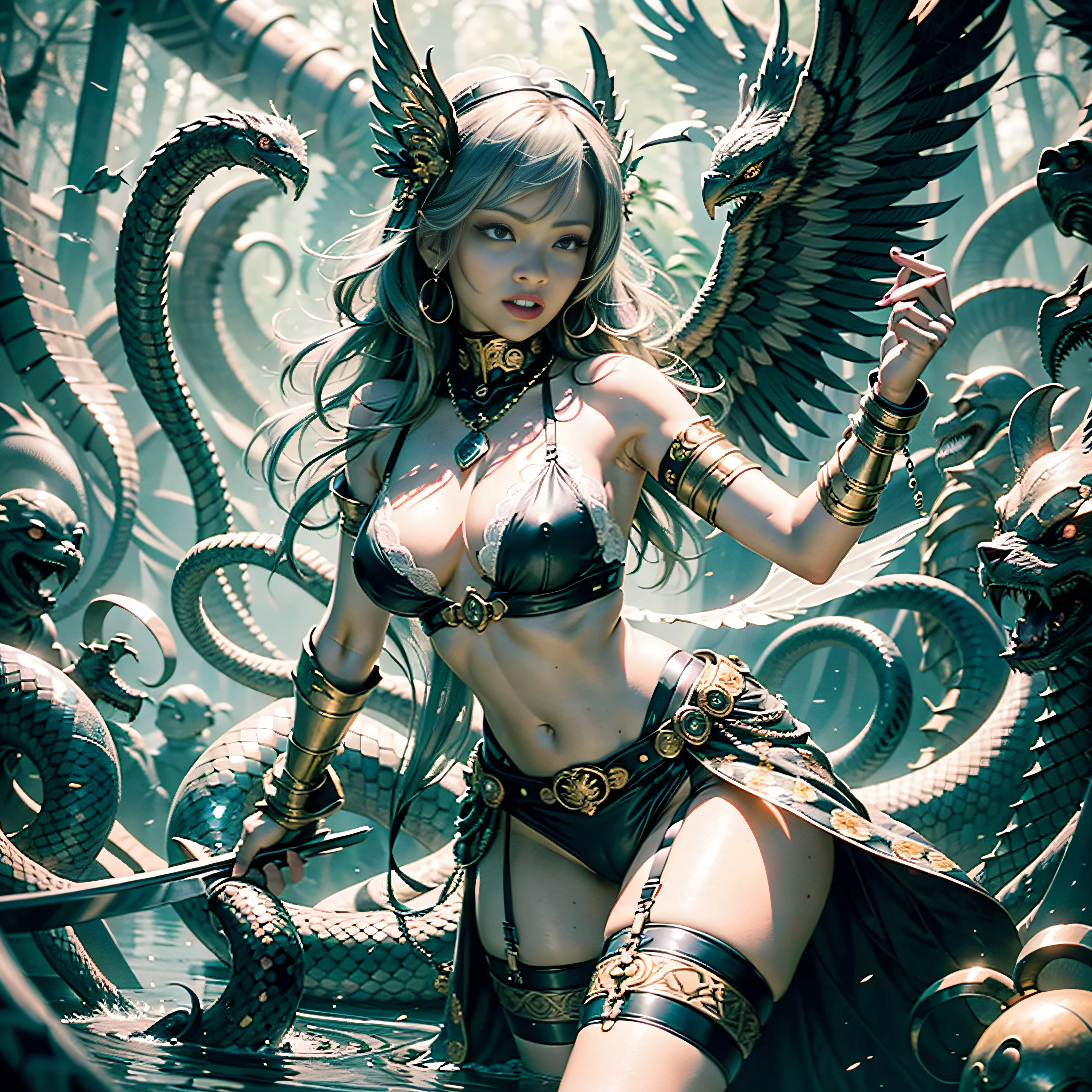 Médusa_with_hairs_tiny_Snakes:1.5 Viking_Tree Outdoor Nature "Ouroboros" Forest Natural Diplomatic headgear Queen Native dazzling Valkyrie-wings key torus chains Rudder "Heavy Metal" fire-follets fairy pixie sprite conceptual safe female glamorous aesthetic walking slow-motion Cosplay "Nicki Minaj":1.5 "Rihanna":1.5 "Beyoncé":1.5 aristocratic jacket 38years symmetrical oily athlete coiffure_snakes:1.5 obvious varied ecstatic opal bangs:1.5 faces:1.5 effects cheekbones embarrassed lazuli water drop between eyes beautiful hair:1.5 brown eyes black pupils turquoise irises sapphires pearls open mouth teeth smiles eccentric fixed floating jacket levitating shoulders-off:1.2 white shirts lace clavicles papillotes hand-thumb-4fingers:1.5 varied breasts1.5 pointed:1.3 satin sideboob felt bikini:1.5 corait:1.5 spinels thick navy leathers skirt:1.5 matching bristles ample navel:1.3 revealing pubic scarlet pubis-hairy obvious indigo Underwear:1.5 waist chastity-belt:1.3 silver adorned padlock Gold thighs legs garters Boots stainless steel Gothic decorated onyx equirectangular 360 monastery marble ruby background:1.5 DoF mannequins lantern dressed richly decorated armor:1.5 "Chivalrous" dramatic chrome metallic flat bands fathoms brass fullbodye Lily rune ornate emerald plasma embroidered glyphs Tourmaline wood engravings lava magic invoke snake incandescent Crystalline familiar robot Mecha (EOS R6 135mm 1/1250s f/2.8 ISO400) Mech Mechanized snakes flowering Quetzalcoatl:1.5 adaptable volumetric luminescence:1.5 saturated:1.5 ultra:1.5 pro-photorealistic:1.5 optimal:1.5 qualities:1.5 details:1.5 accurate:1.5 DSLR:1.5 resolutions:1.5 3dcg max:1.5 graded:1.5 improved:1.5 Octanes_rendues:1.5 UHD XT3 16K DSLR HDR UnrealEngine5 depths:1.5 analog shadows:1.5 CGSCOSITY pet chef-d':1.5 "Bruce Weber girls" multi etc.