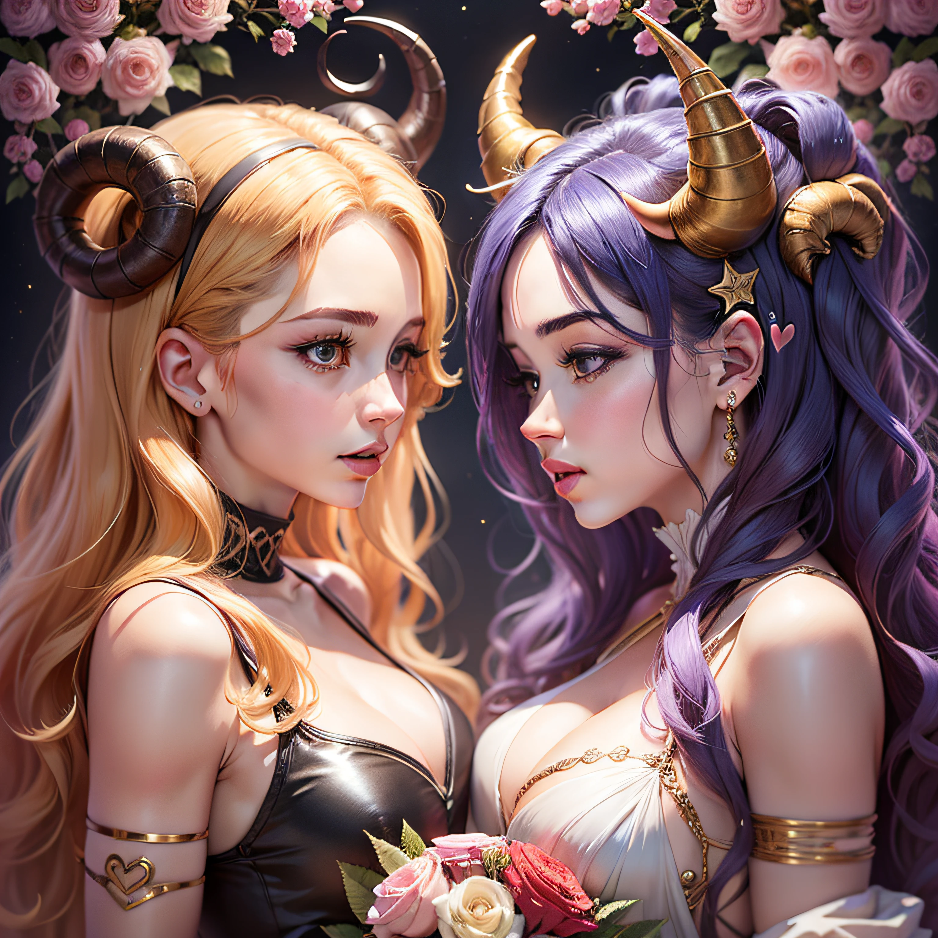 Aries and Taurus, heart, circle, romance, beauty, love