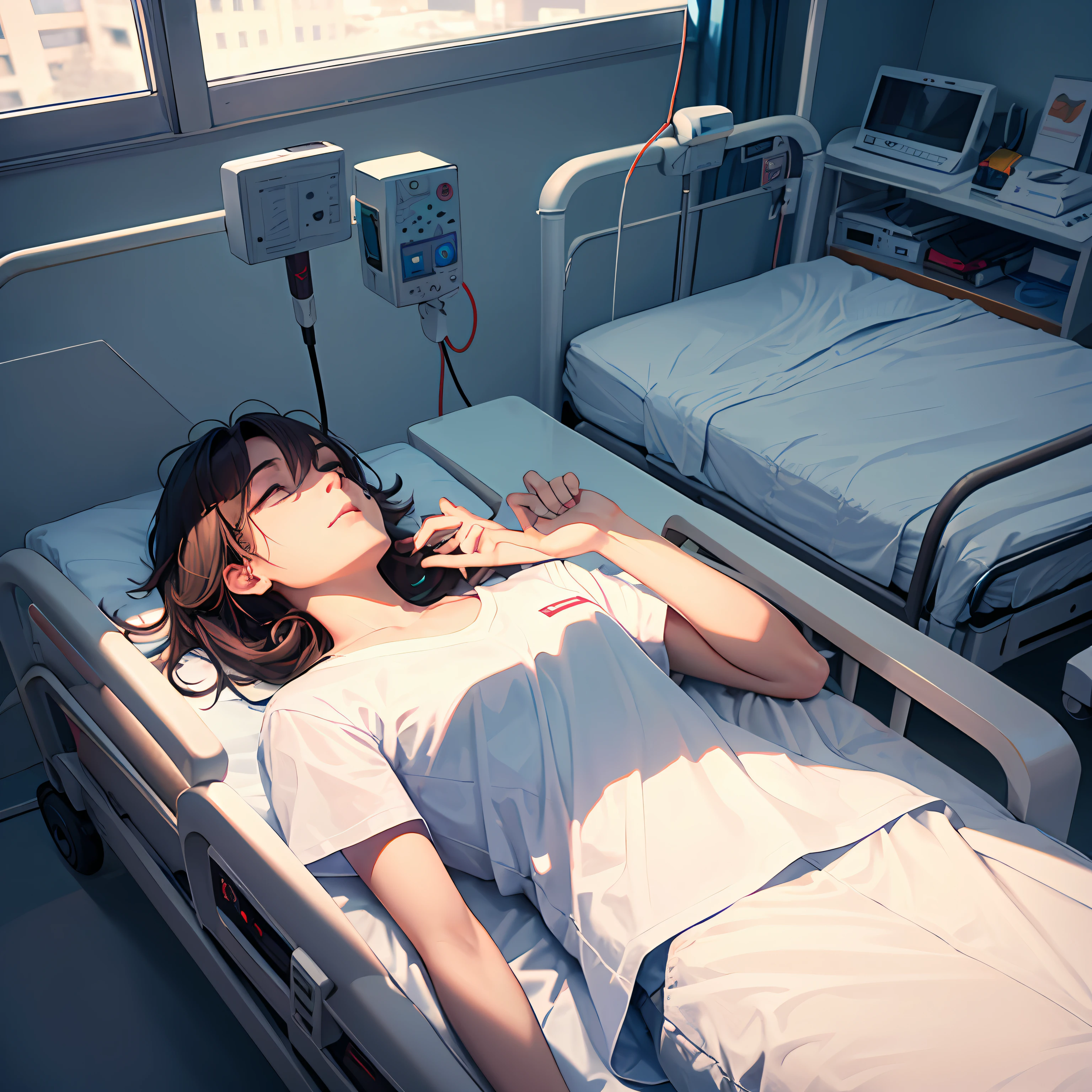 4k, 8k guy lying on a hospital bed --auto