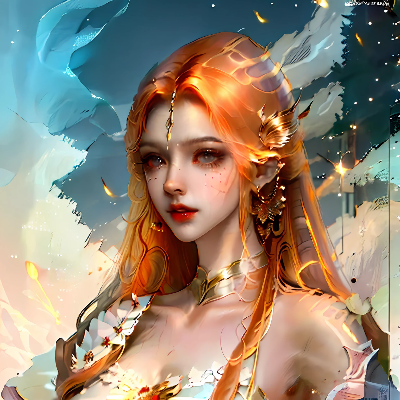 Half, ((huge: 3.0)), period costume, a handsome girl, photorealistic, ((very detailed)) --auto