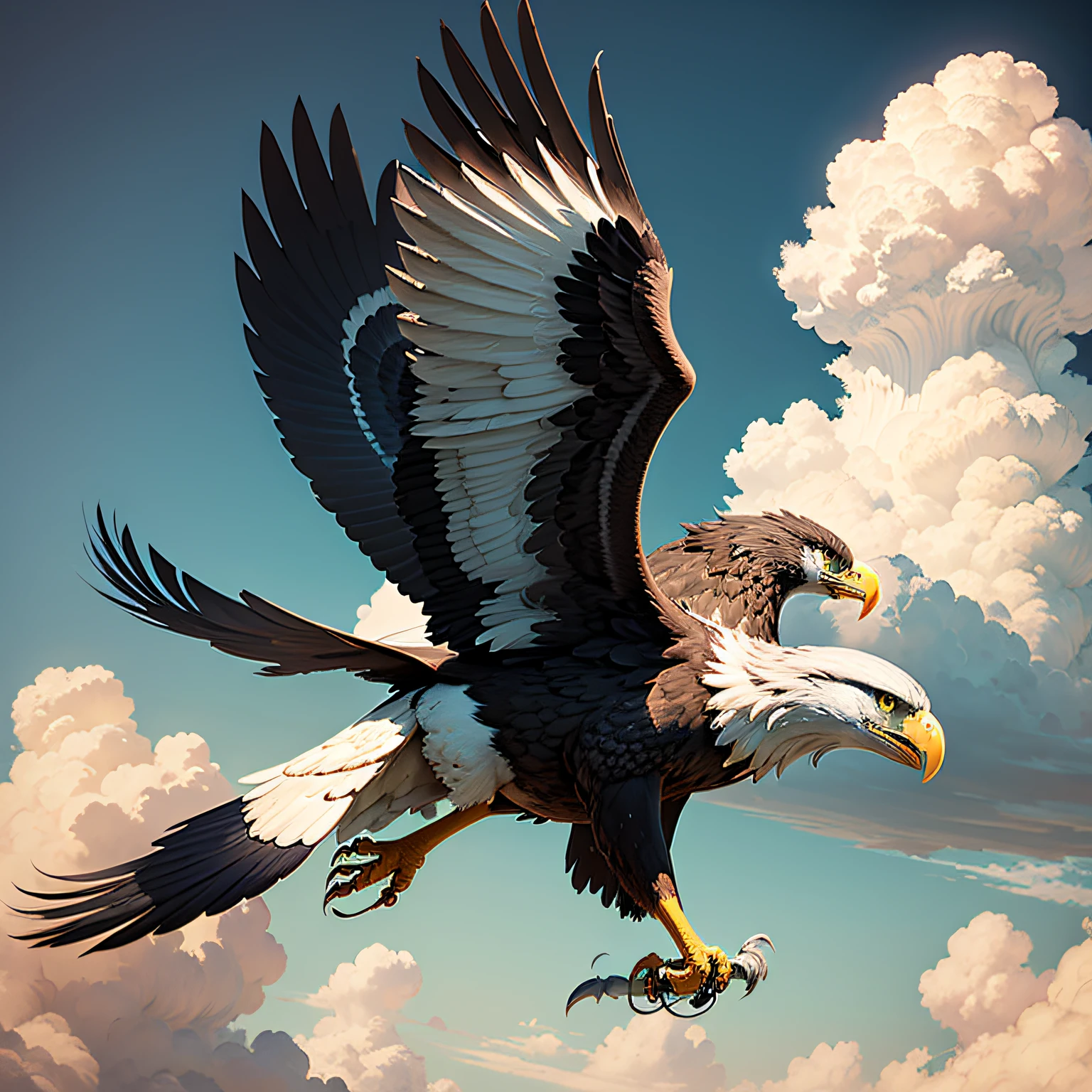 Old Eagle gliding in the sky --auto