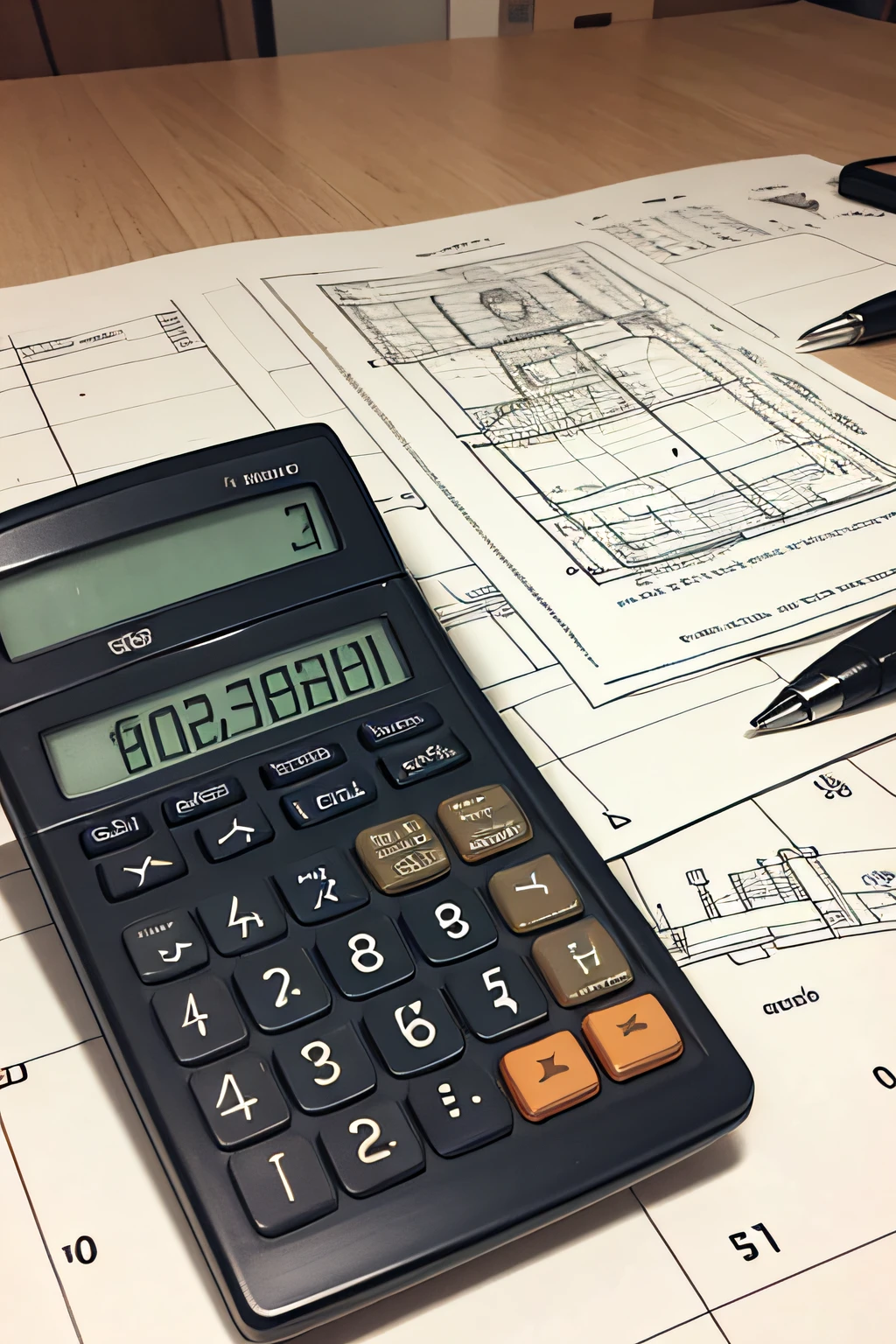 calculator application icon, engineering calculator, by a triangle, ruler, scales, trigonometric calculation, background, floor plans, mechanical engineering.