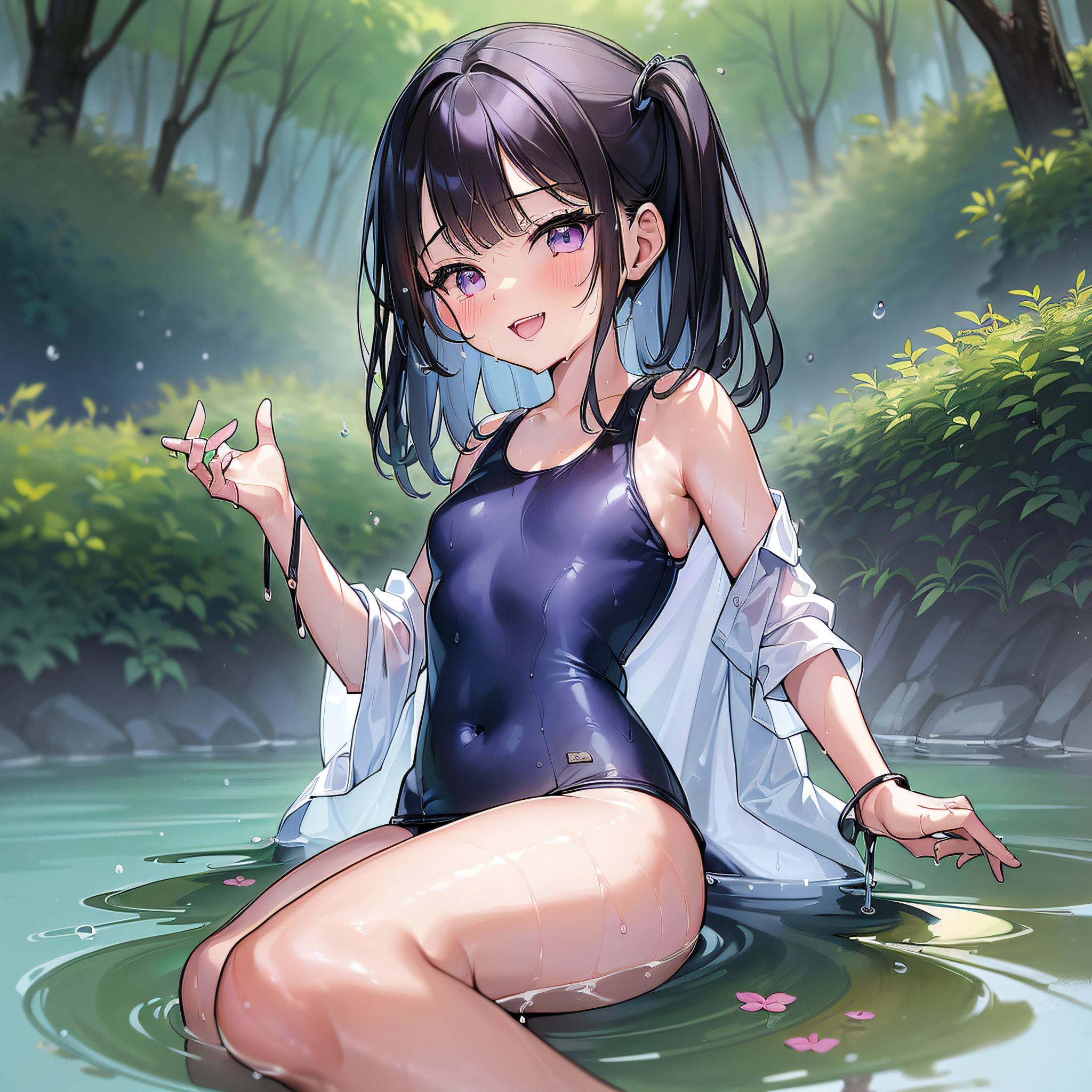 (best quality, ultra detailed, extremely detailed and beautiful, ultra high res:1.2), dynamic angle,
BREAK
({1 girl|2 girls}:1.2), (, loli, child,ittle,l breaste, kawaii:1.3),
(highly detaild beautiful face and eyes:1.2),
({blue|black} school swimsuit:1.3),
(happy smile, wet, water splash:1.3),
{black hair|brown hair}, __JS_hairstyle__, __JS_eyecolor__,
BREAK
(very beautiful landscape, deep forest, dim, clear stream, soak in stream, many old trees, mos:1.3),
(playing in the stream:1.2),
