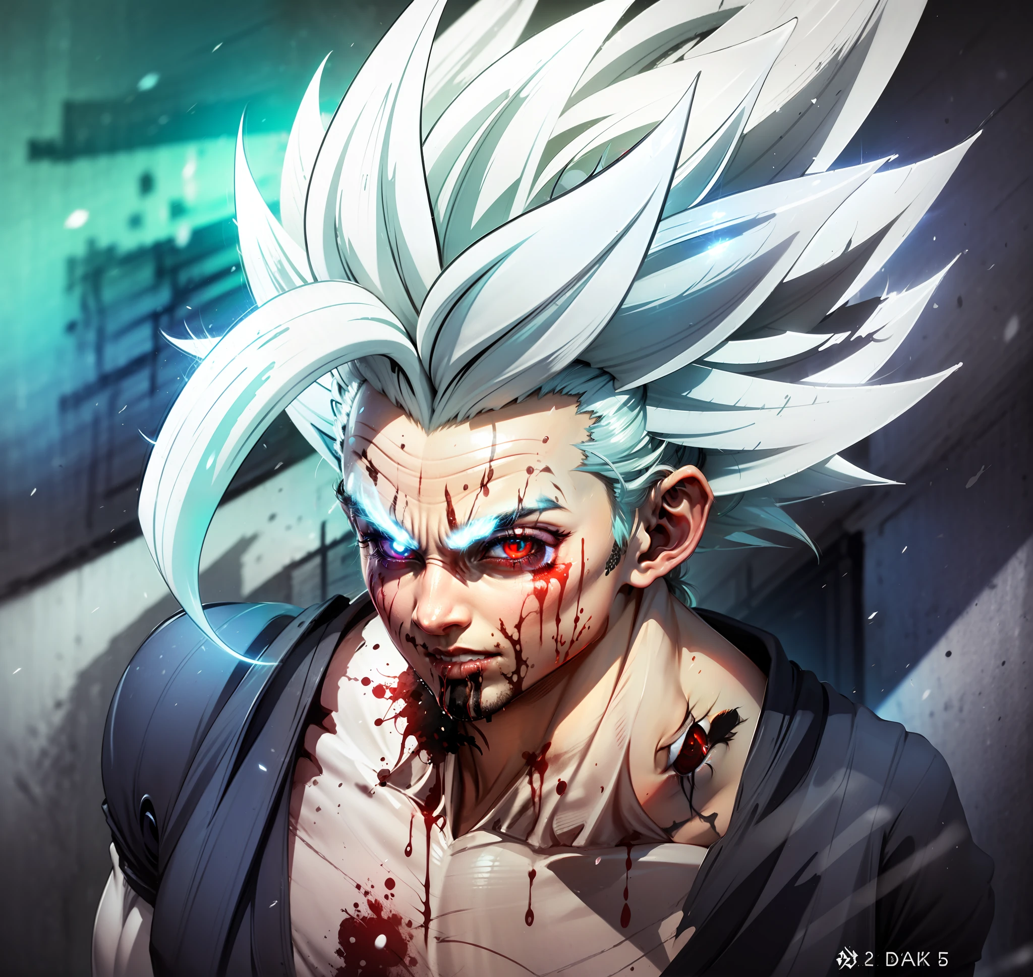 Neon red eyes.