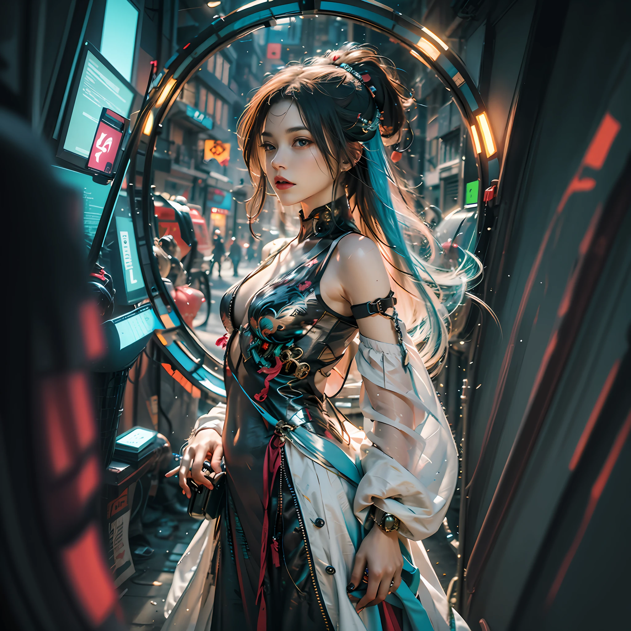 Round luminescent mechanism, cyberpunk style
