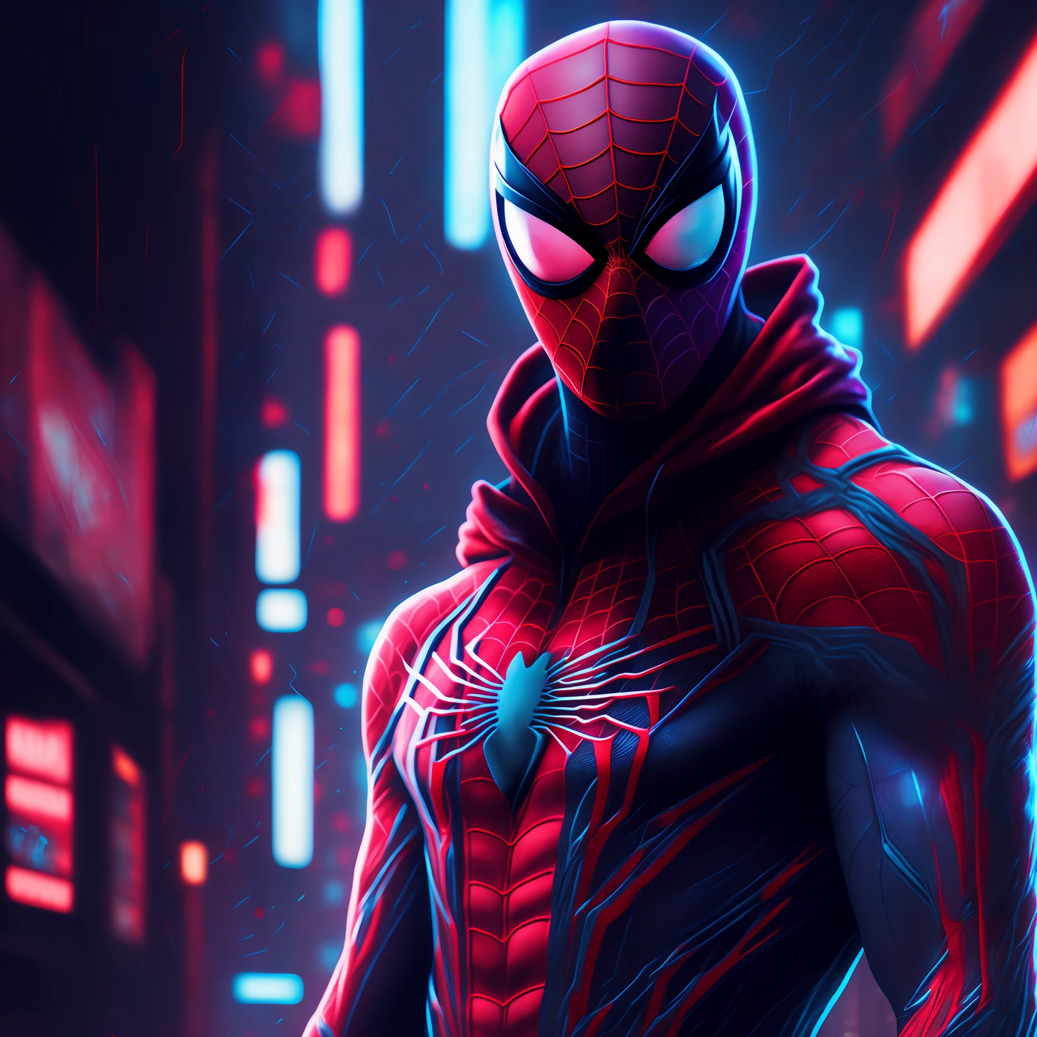 Spider-Man, Cyberpunk, full body, super detail, 8k.