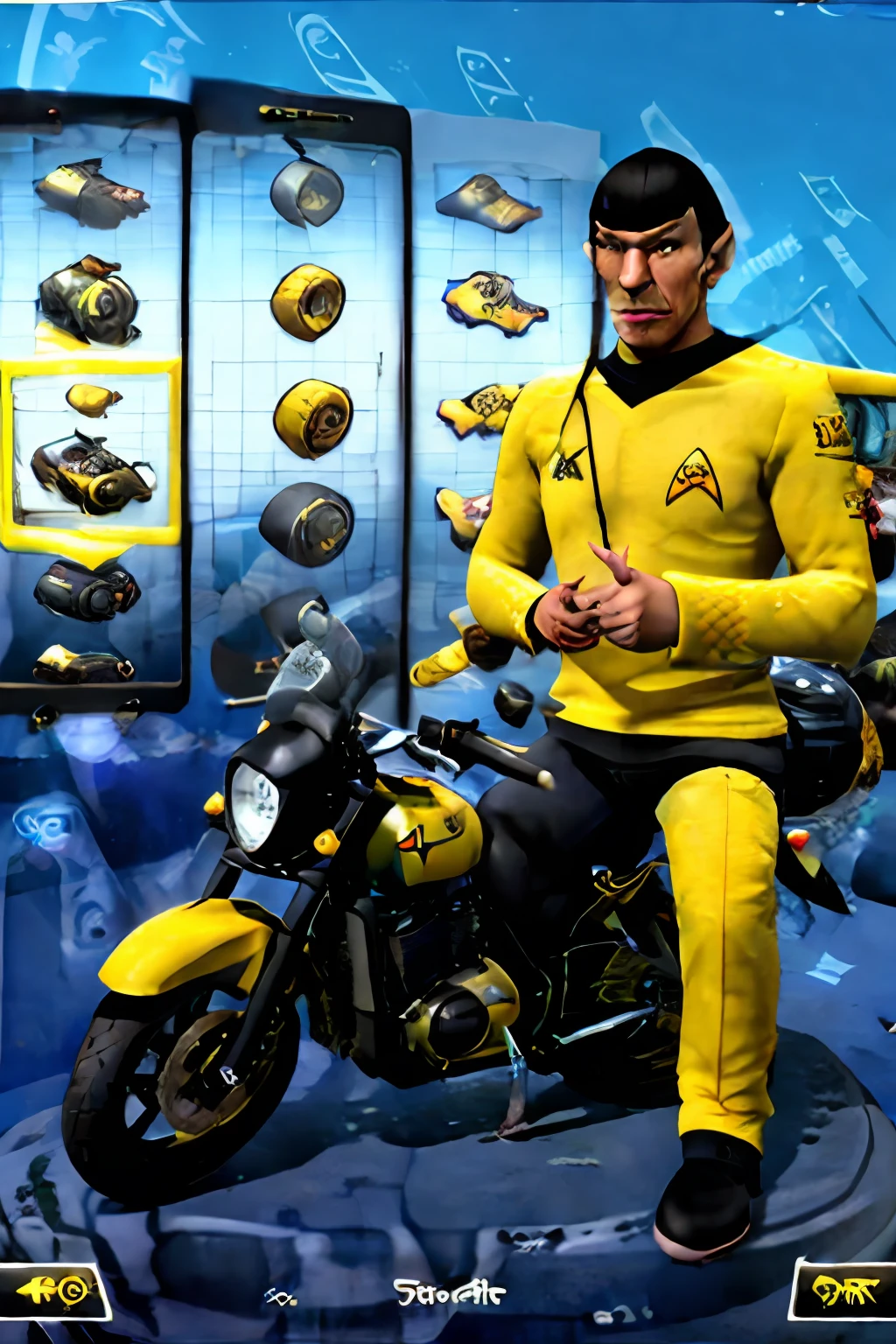 MK8, on motorcycle, motorcycle spock