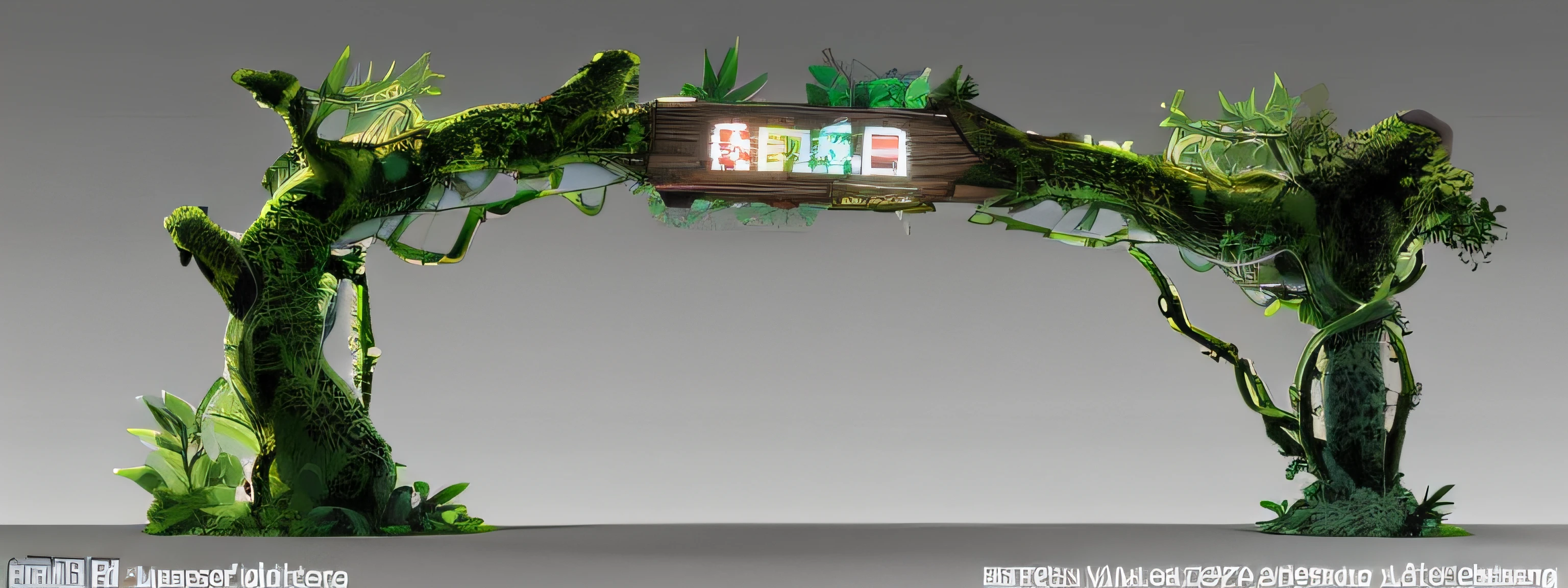 there is a sign that says jungle on a branch, g liulian art style, 3 d stylize scene, 3d game object, highly detailed zen neon, artwork in the style of z.w. gu, game asset, flying trees and park items, game asset of plant and tree, game cg, forest theme, 3 d render stylized --auto