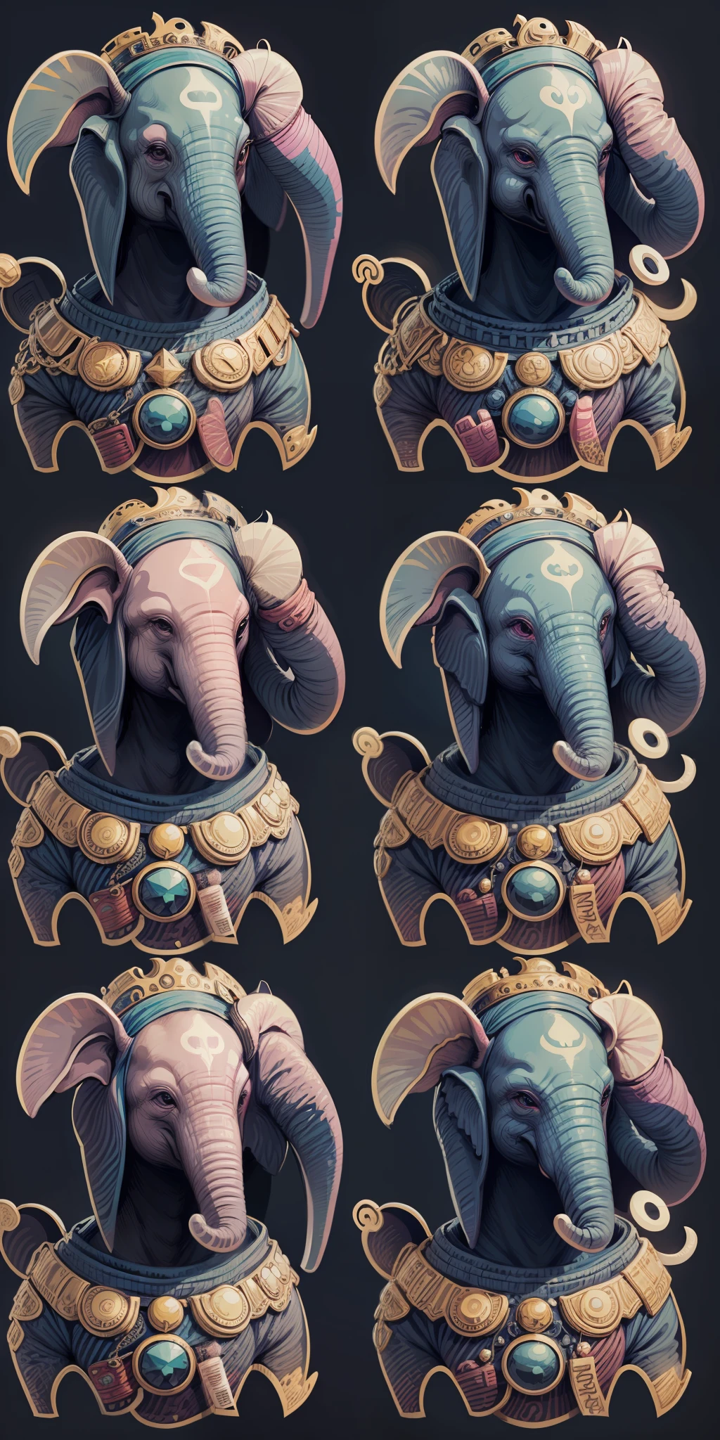 sticker happy colorful elephant wearing headohones kawaii outline vector white background --auto --s2