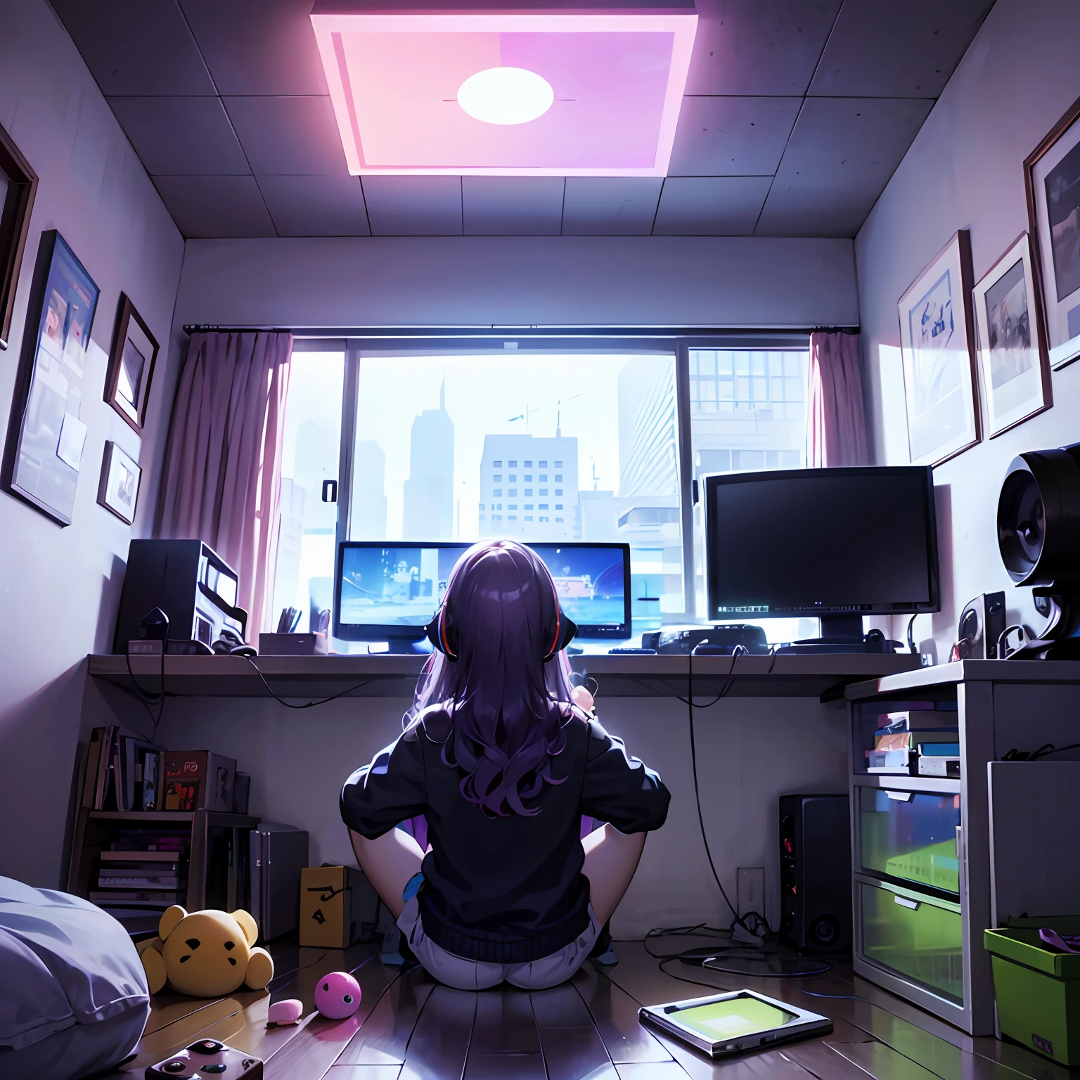 tv with a game playing in the screen