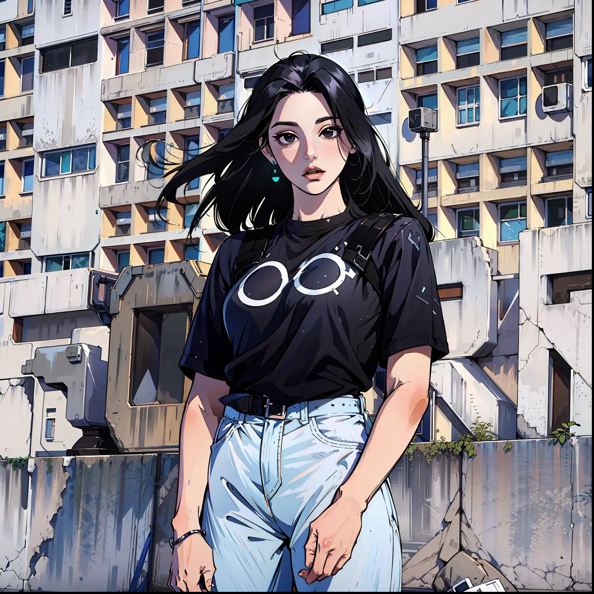 (masterpiece),(best quality:1.0), (ultra highres:1.0), detailed illustration, 8k, 1girl, beautiful, sage(valorant), Valorant, black eyes, detailed eyes, black hair, detailed hair detailed, highlights on hair, best quality, detailed