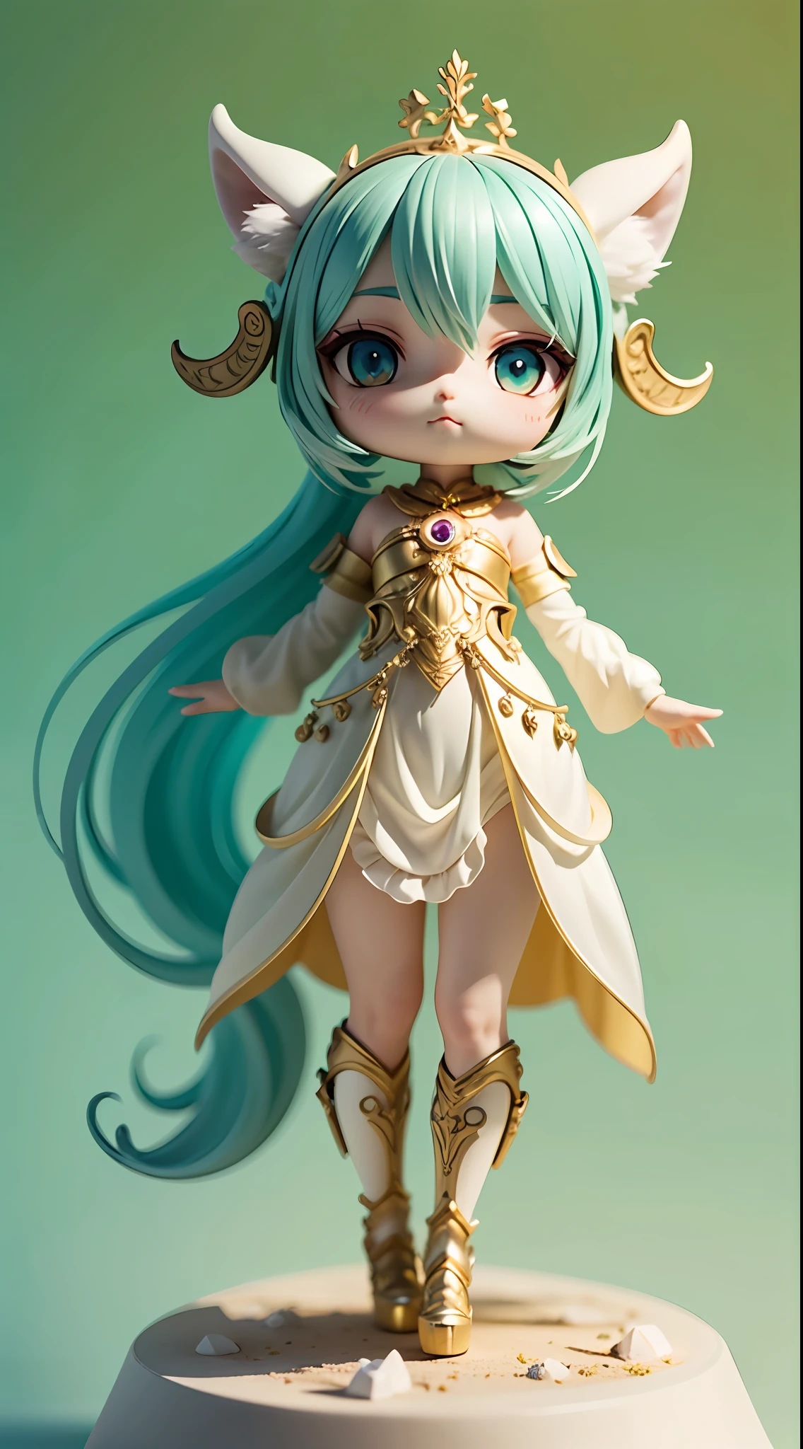 mythical creature, beast, fluffy, gradient color ((best quality)), ((masterpiece)), ( extreme detailed, highest detailed, official art, beautiful and aesthetic:1.2), depth of field, composition FULL BODY, (CHIBI),, (beautiful and detailed eye:1.3), Long tail