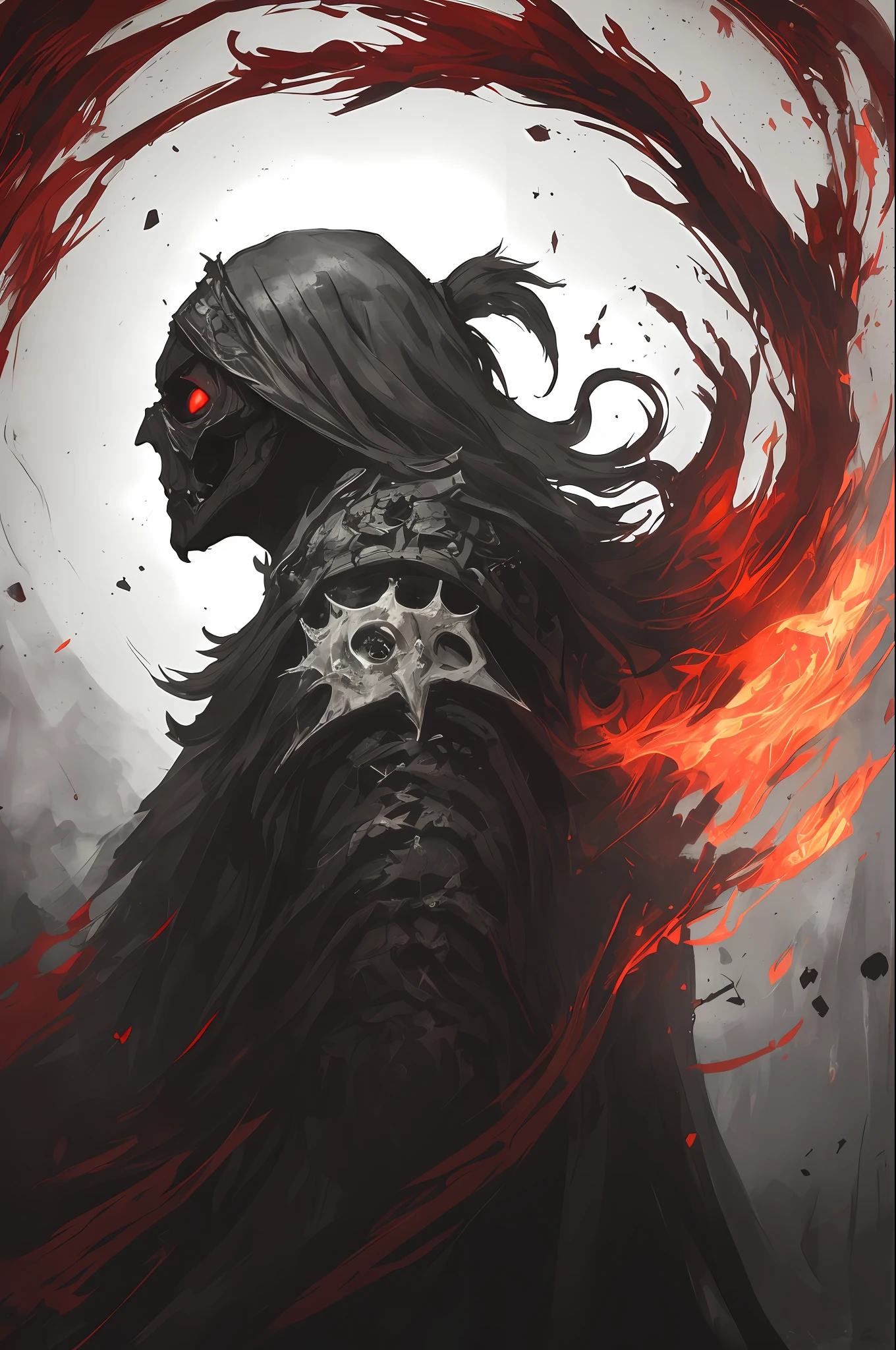 (ashenhard style:1.4), masterpiece, best quality, high quality,(a dark shapeless creature with a dark red glow and red eyes and surrounded by darkness:1.2), (in profile), (darkness:1.2), abstraction, abyssopelagic, award winning photography, Depth of Field, HDR, extremely detailed, trending on artstation, trending on CGsociety, Intricate, High Detail,