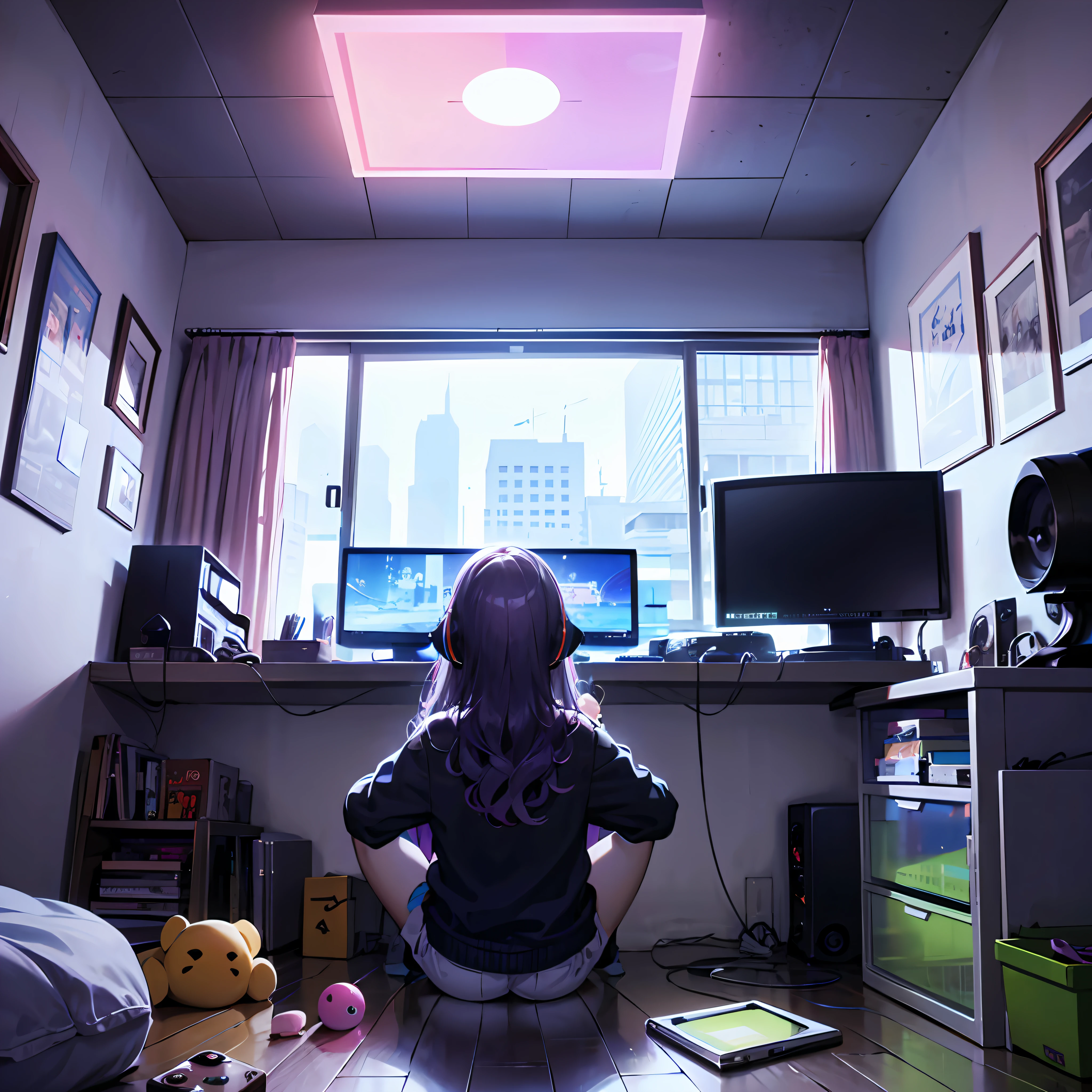 tv with a game playing in the screen
