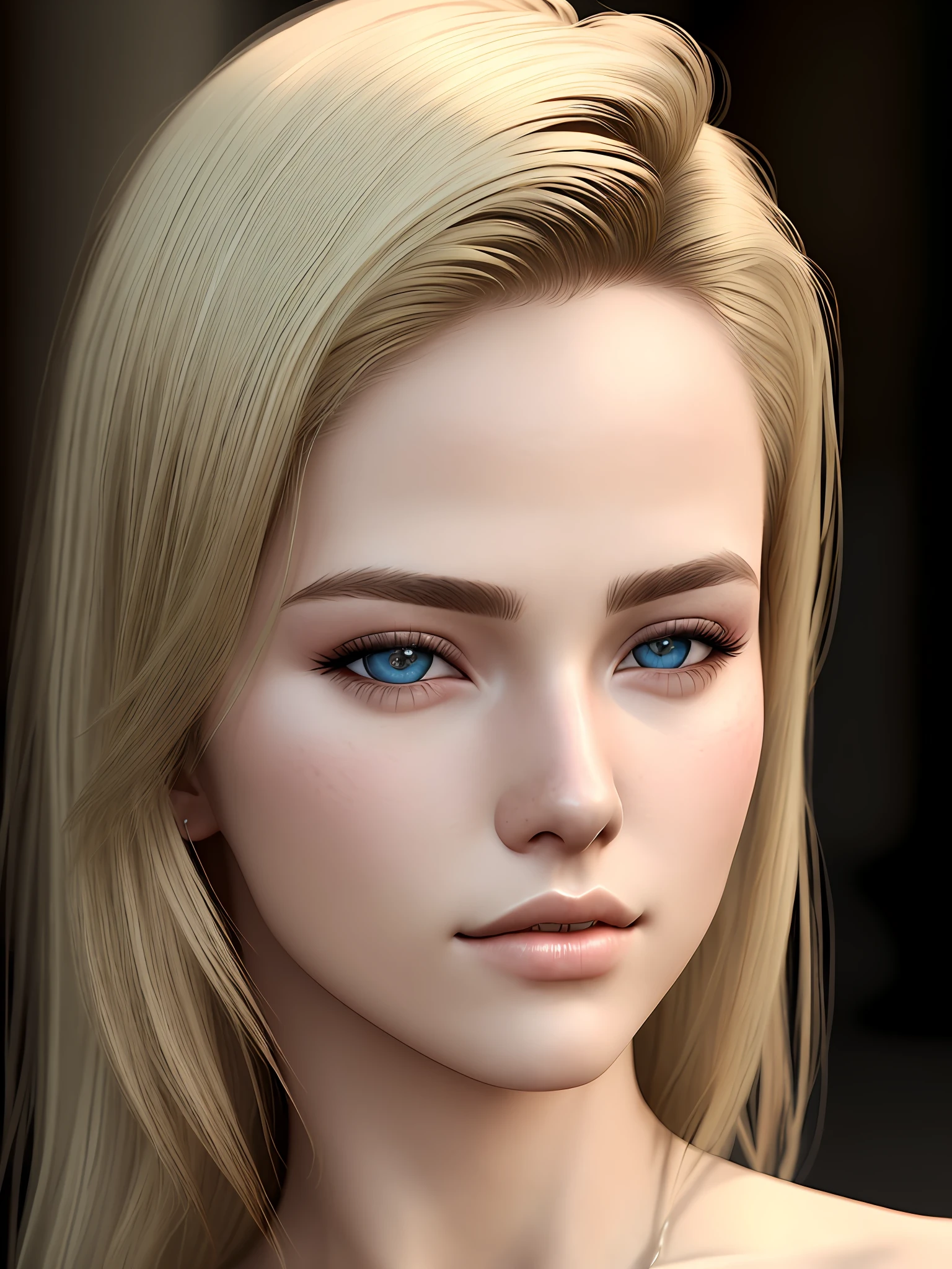 ((best quality)), ((ultra res)), ((photorealistic:1.4)), (intricate details), 19 years old, blonde hair, perfect face, make up:1.5, light on face, face detail,
