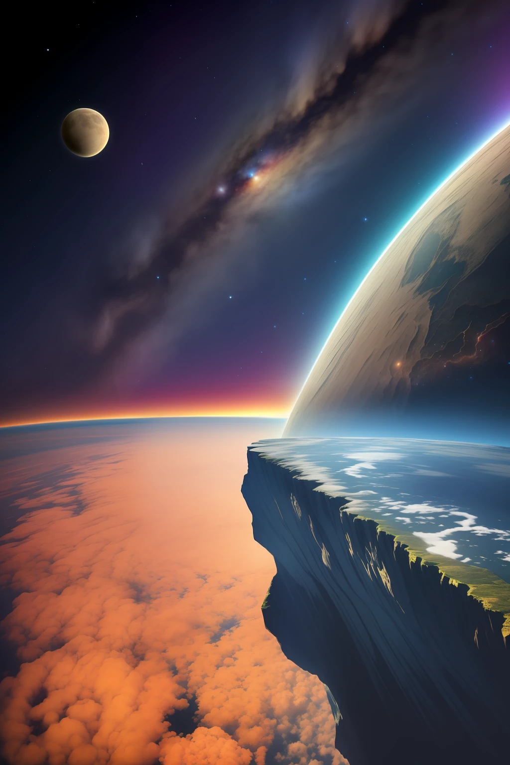 Man at edge of creation of the universe