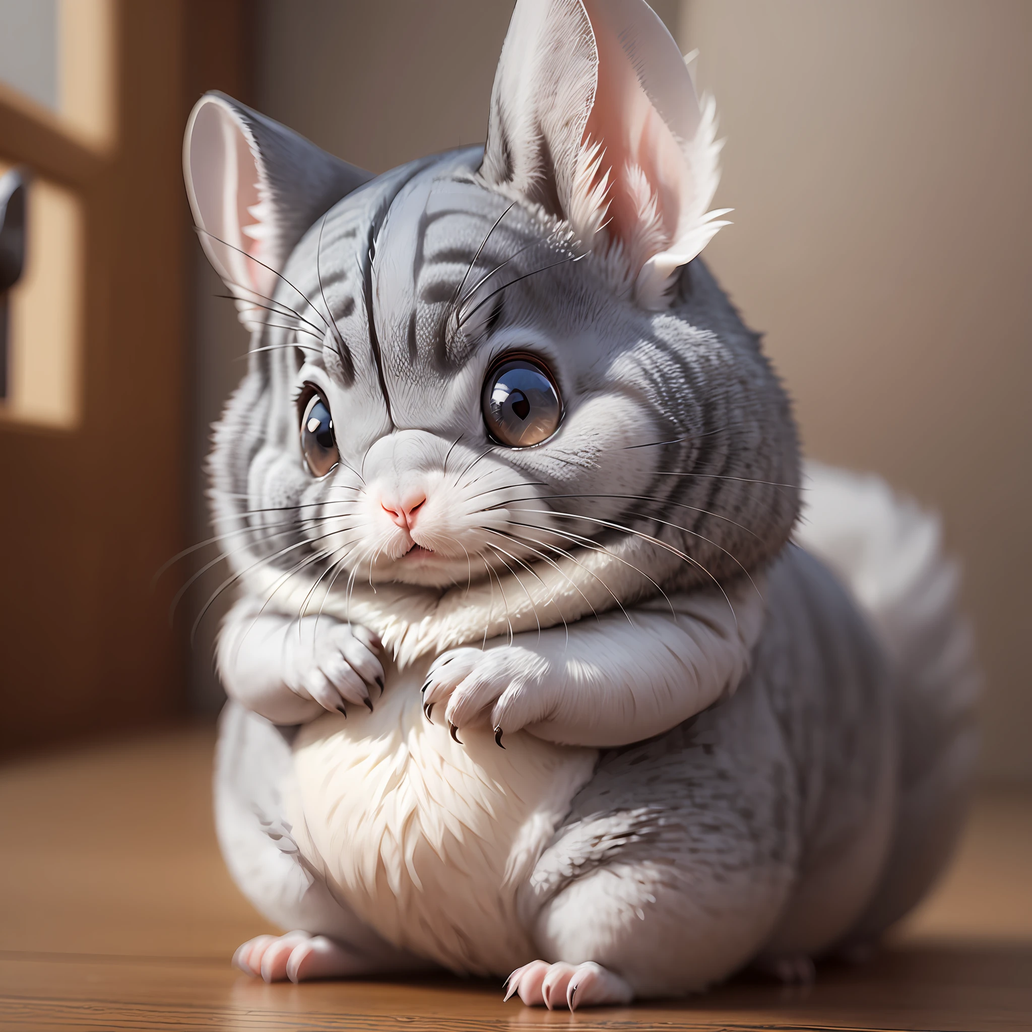 cute chinchilla,fluffy,animation,3D,hdr --auto --s2