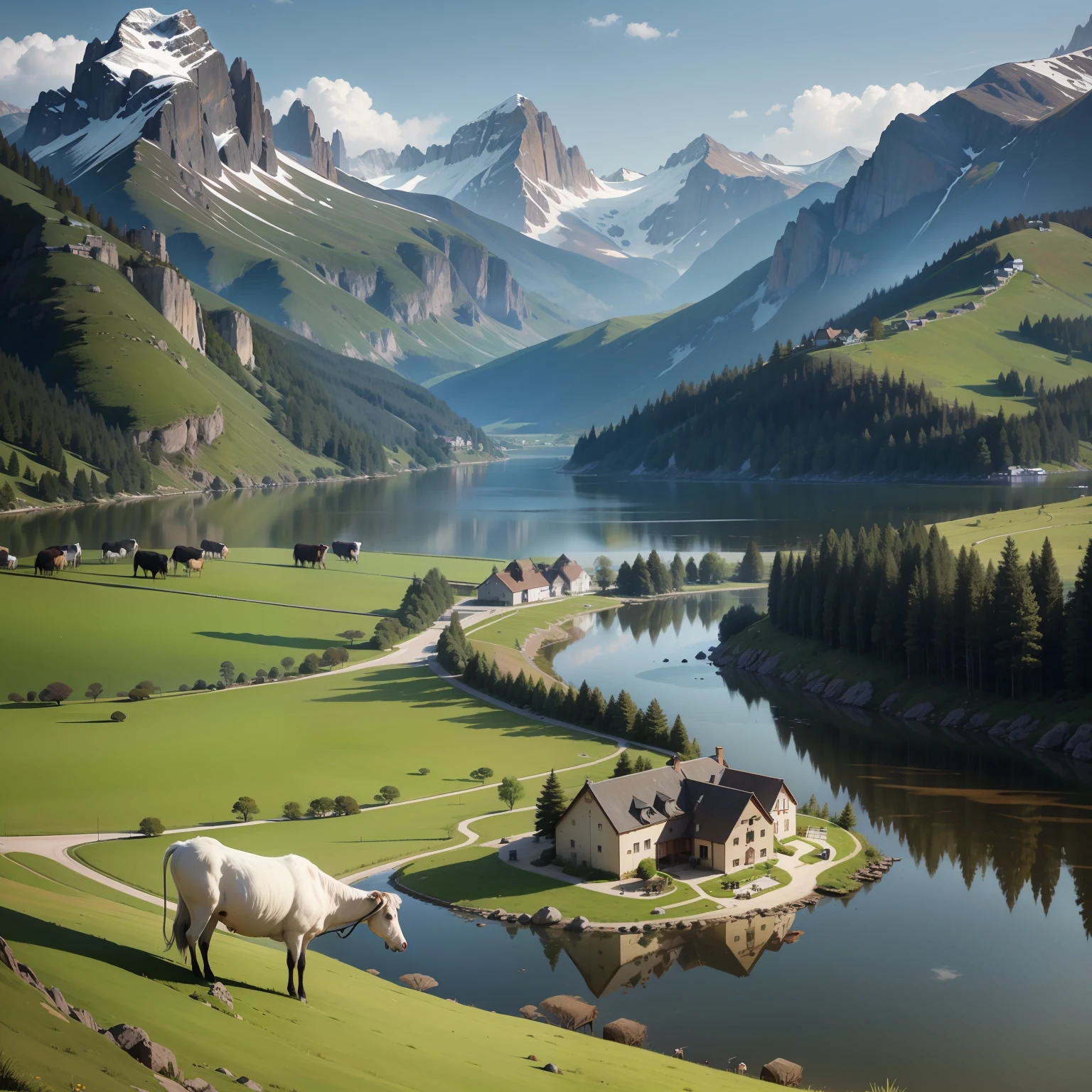 Lakes, small mountain villages, cattle and sheep --auto