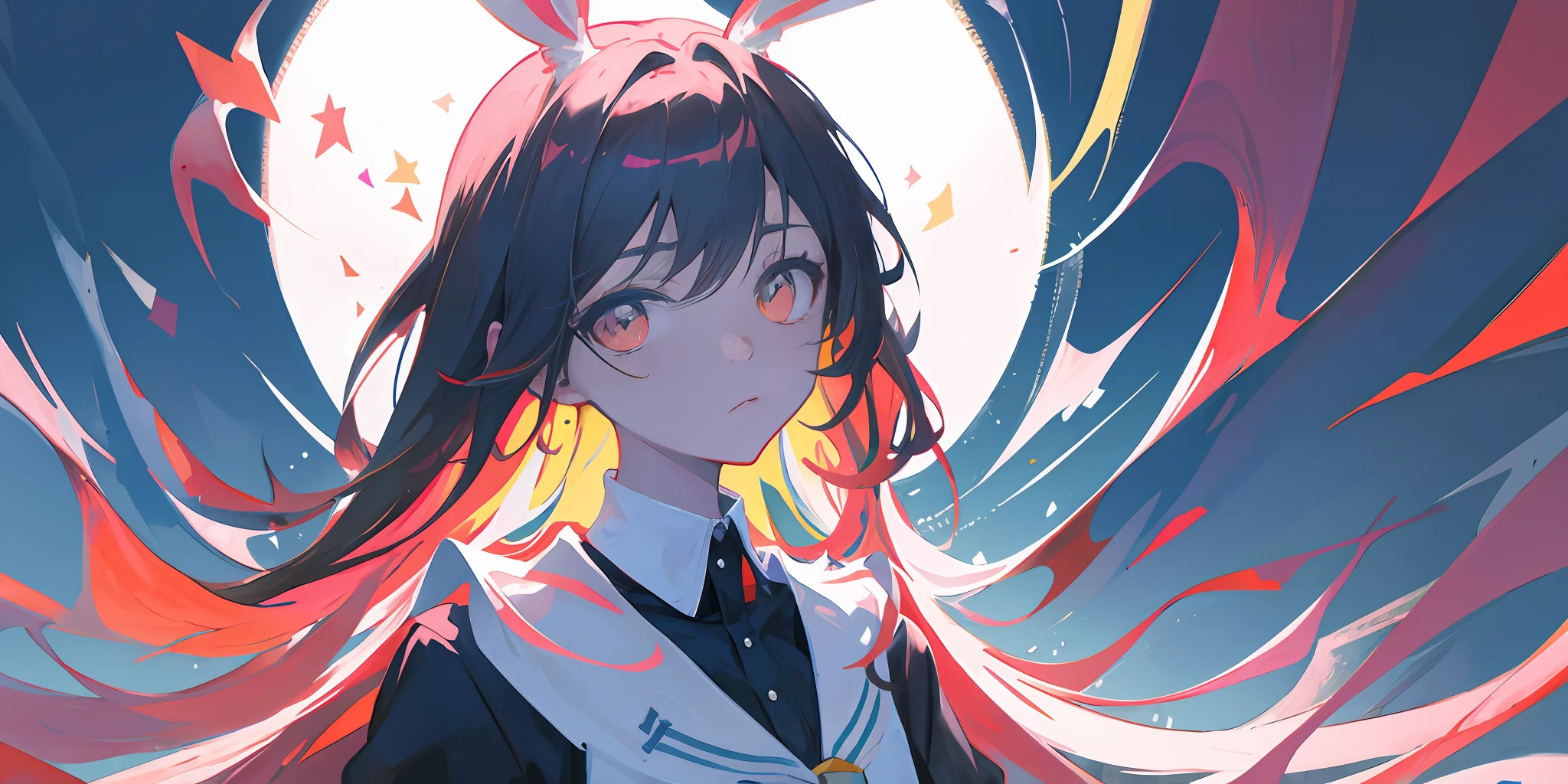 (flat color:0.9),(colorful:1.1),(masterpiece:1,2), best quality, masterpiece, highres, original, extremely detailed wallpaper, looking at viewer,,,1girl,solo,Bunny Girl,Portrait