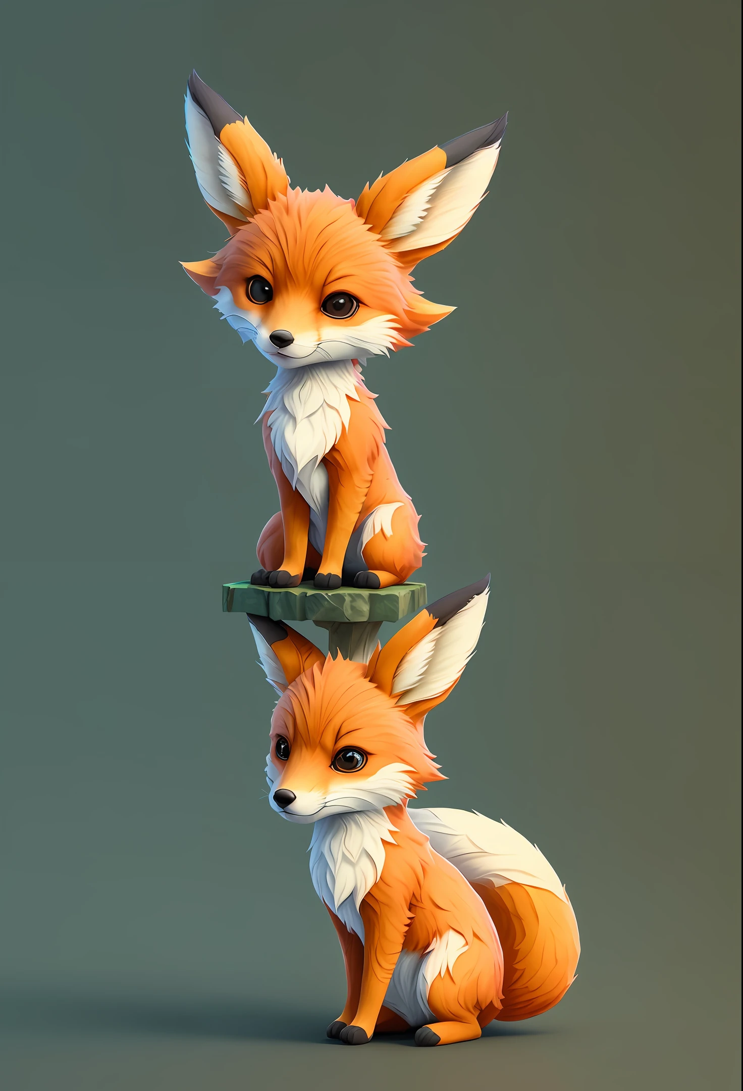 cartoon illustration of furry little fox sitting on dark surface, cute detailed digital art, cute 3 d rendering, cute digital painting, cute digital art, isometric 3d fantasy cute fox sister, fox fairy from League of Legends chibi, cute fox, 3d render stylized, stylized 3d rendering, blender eevee rendering, stylized to 3d rendering