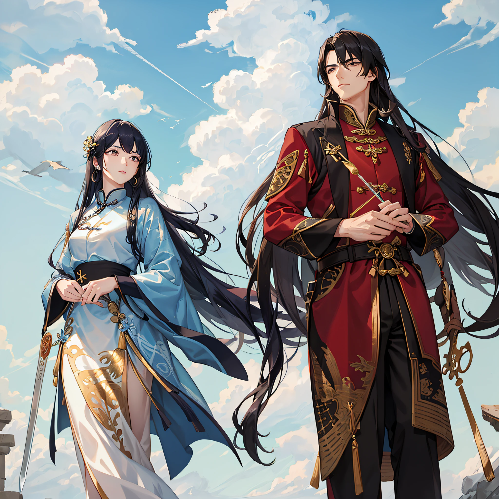 Xiao Yan is a handsome, long-haired, tall anime boy, anime 4k --auto