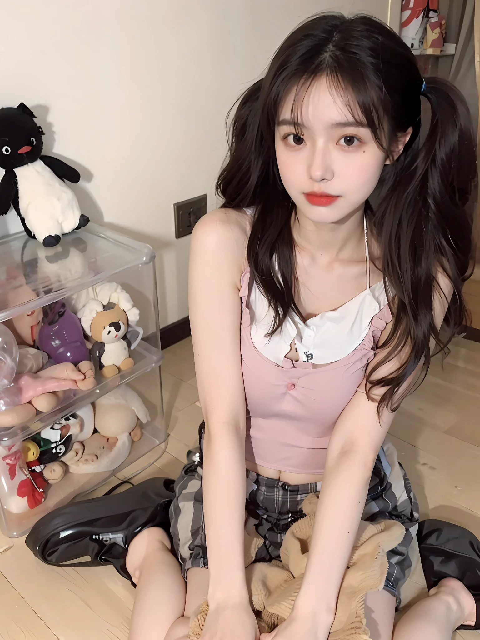(Large breast:1.4),(compete swimsuit:1.4),(Best quality,masterpiece,ultra high res,(photorealistic:1.4),1girl,(16 years old:1.4),(partially unbuttoned:1.5),