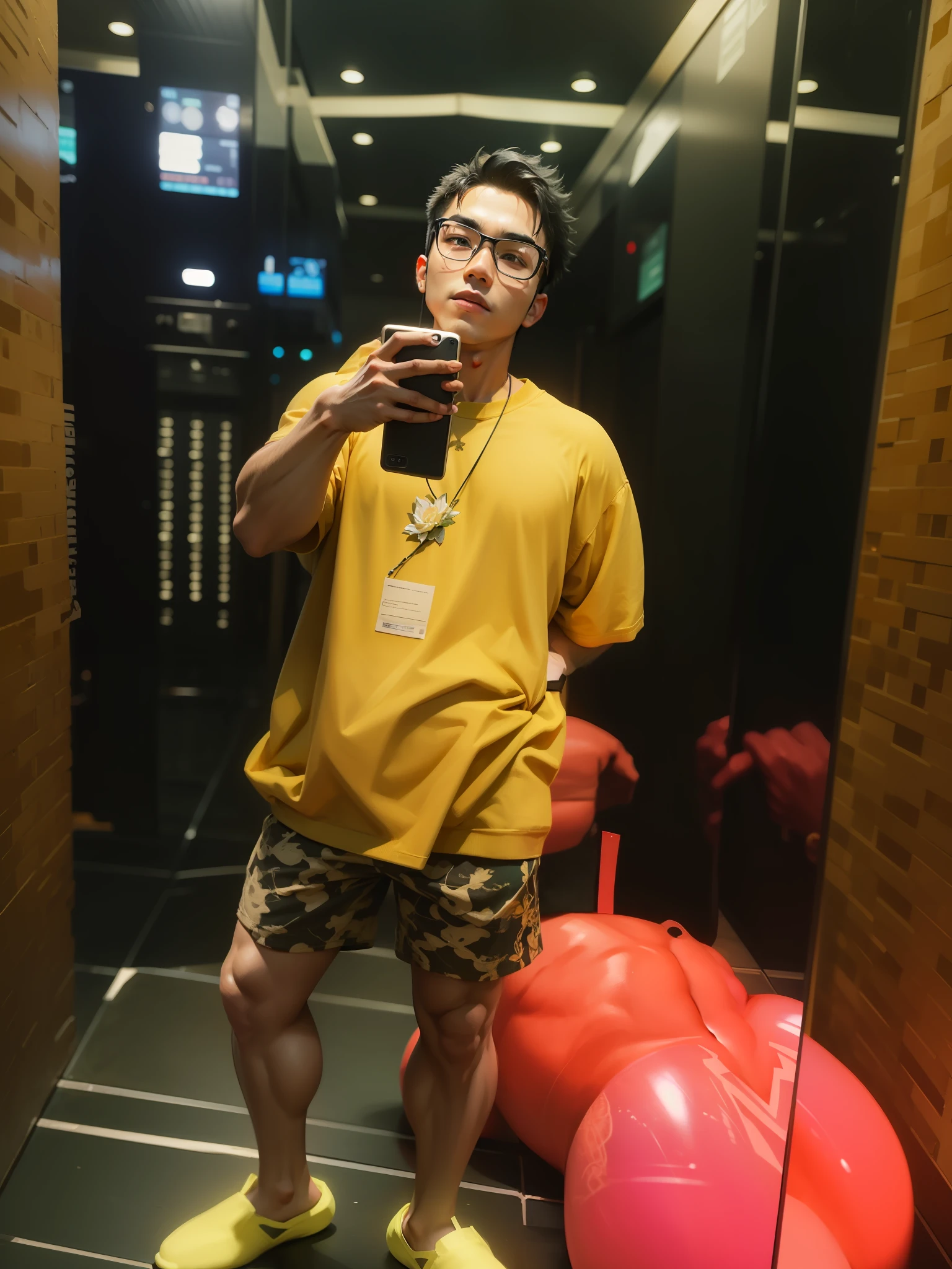 Boy, black and lush hair, strong body, handsome face