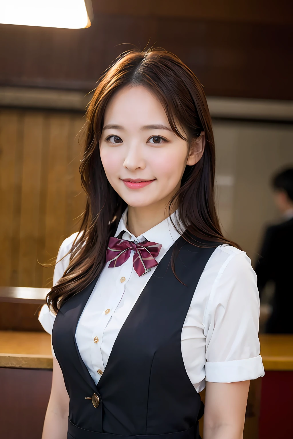 cute, beautiful, young Asian women, light makeup, smile