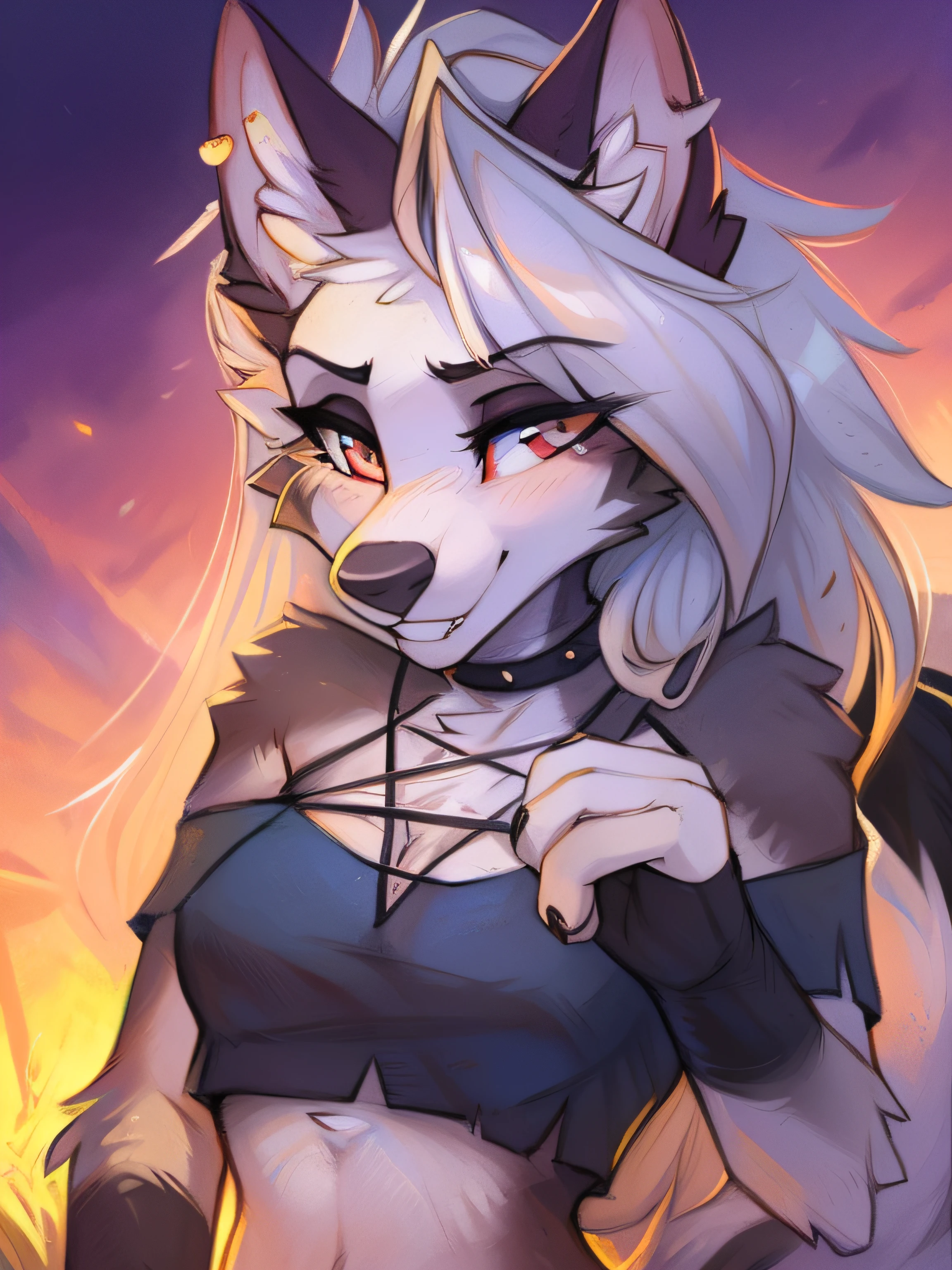 by fluff-kevlar, by Zackary911, by Kenket, by Kilinah, by fluff-kevlar, (masterpiece), (best quality), (anthro furry:1.3, snout:1.2, anthro:1.3, furry:1.2, solo female:1.2), (extremely detailed:1.3), loona, hellhound, loonacroptop, loonashorts,