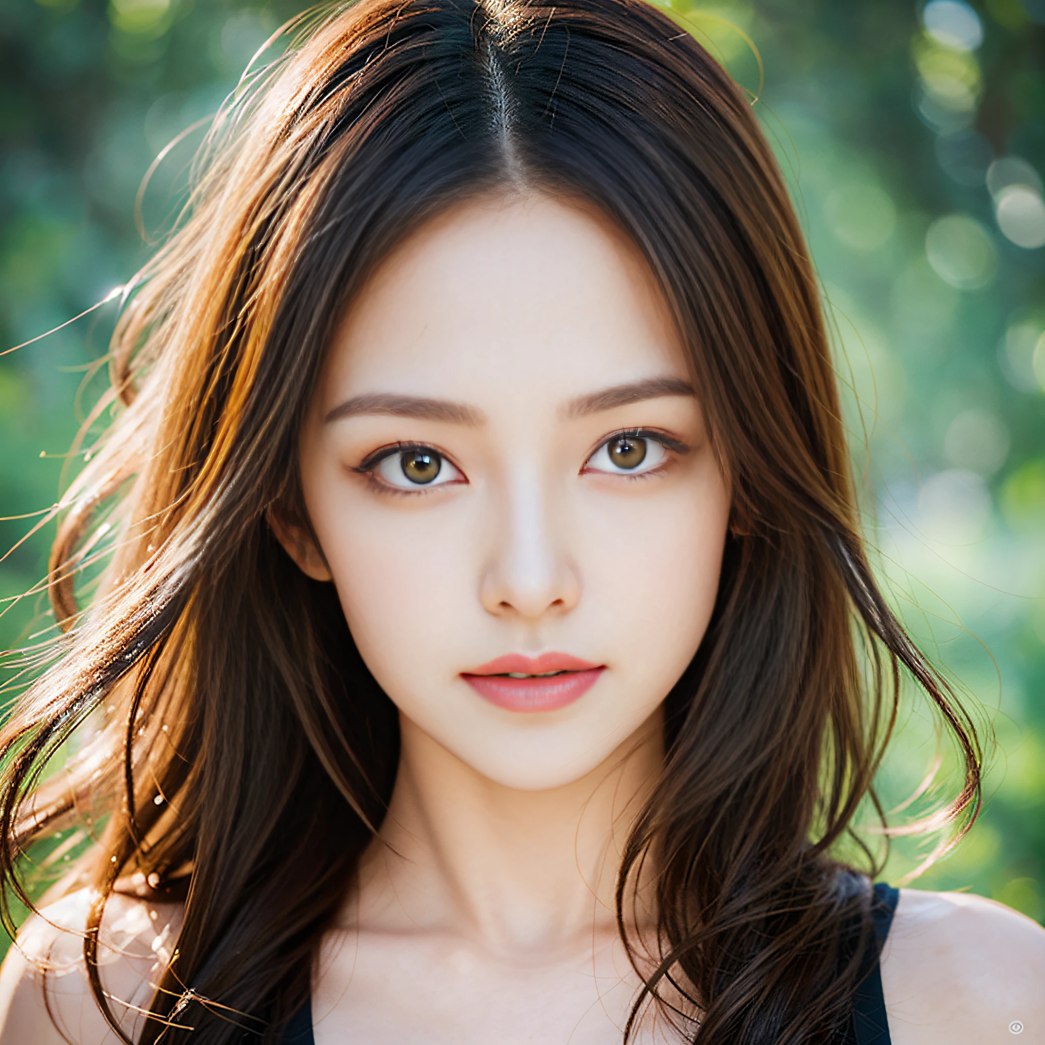 (masterpiece), (best quality), (realistic), attractive daughter, beautiful portrait, transparent eyes, beautiful eyes, beautiful nose, beautiful mouth, pretty lips, fine-grained skin, portrait shooting, long hair, elegant face, beautiful woman with perfect figure: 1.4, (photorealistic: 1.4), RAW photo,