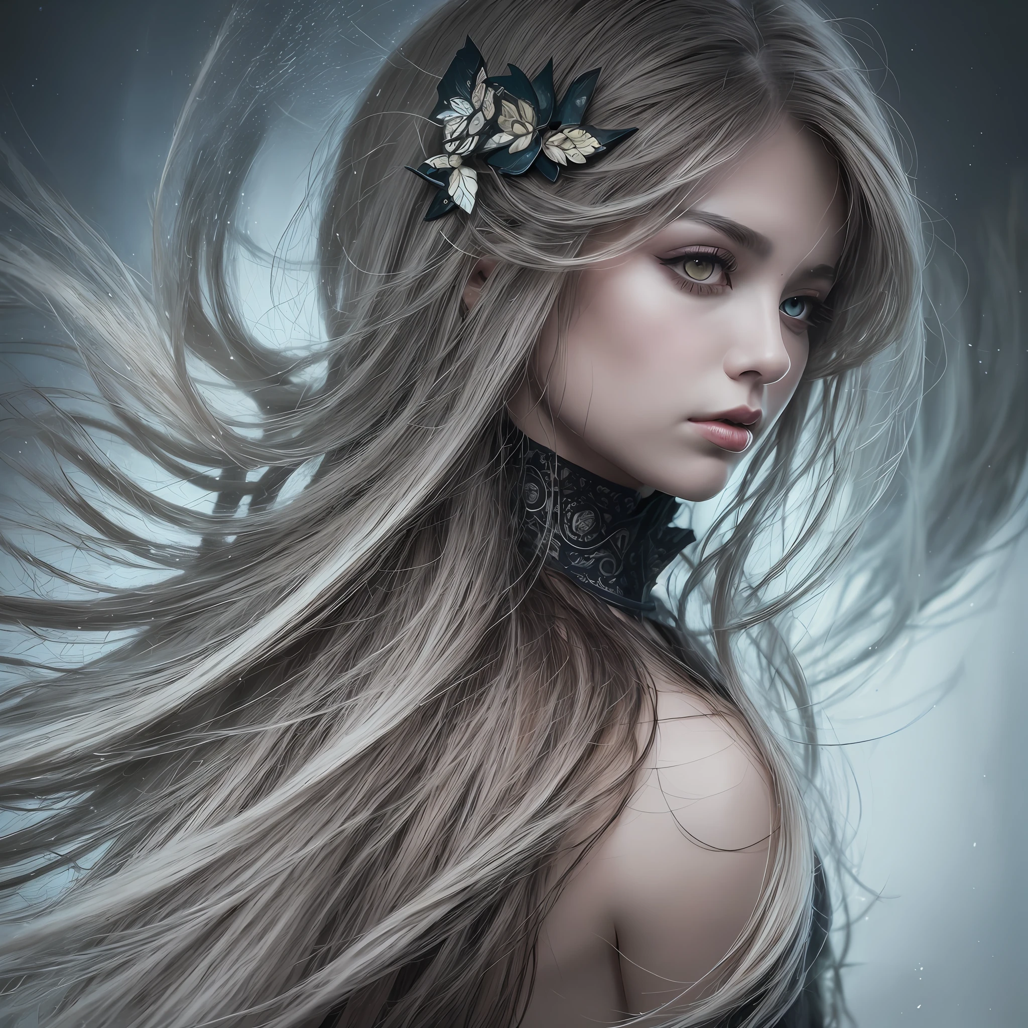 Dark throne, dark light, dark environment, dark masterpiece, young, full body size, oriental fantasy theme, crimson eyes, vertical pupils, underworld, long gray hair, cold look, tattoos, dark and light clothes, pale skin, color gradation, dark illustration, the person in the middle, extreme quality, radiant face, extremely detailed, ultra detailed, ultra hd 8k, ultra digitality, mythical, dark ray, conceptual art portrait by Greg Rutkowski, Germanic art, hyper-detailed, intricately detailed gothic art, dark gothic fantasy style, triadic colors, fantastic, intricate detail, initial screen, complementary colors, fantasy concept art, 8k resolution, gothic masterpiece deviantart, oil painting, heavy strokes, soft lighting, film photography, photography, film grain, Anna Dittmann, hyperrealism, drip