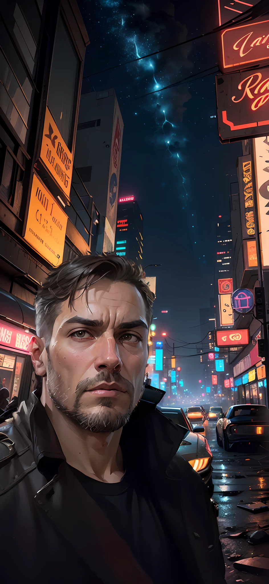 ((wide view)), (((wasteland))), (broken streets), ((((futuristic sky scratches)))), (((a bright black 2023 mustang parked in the middle of the street)))), (dim light), scattered power lines, electric sparks, tattered future vehicles, ((stagnant water on the beach)), rocks, (((dense weeds)), (dense smoke of dust), ((ruined neon lights)), thick clouds, (((night view)), high quality, (super thin) , (detailed light), detailed, accurate, 16k resolution, masterpieces, (cinematic lighting), (cyberpunk style), dynamic perspective