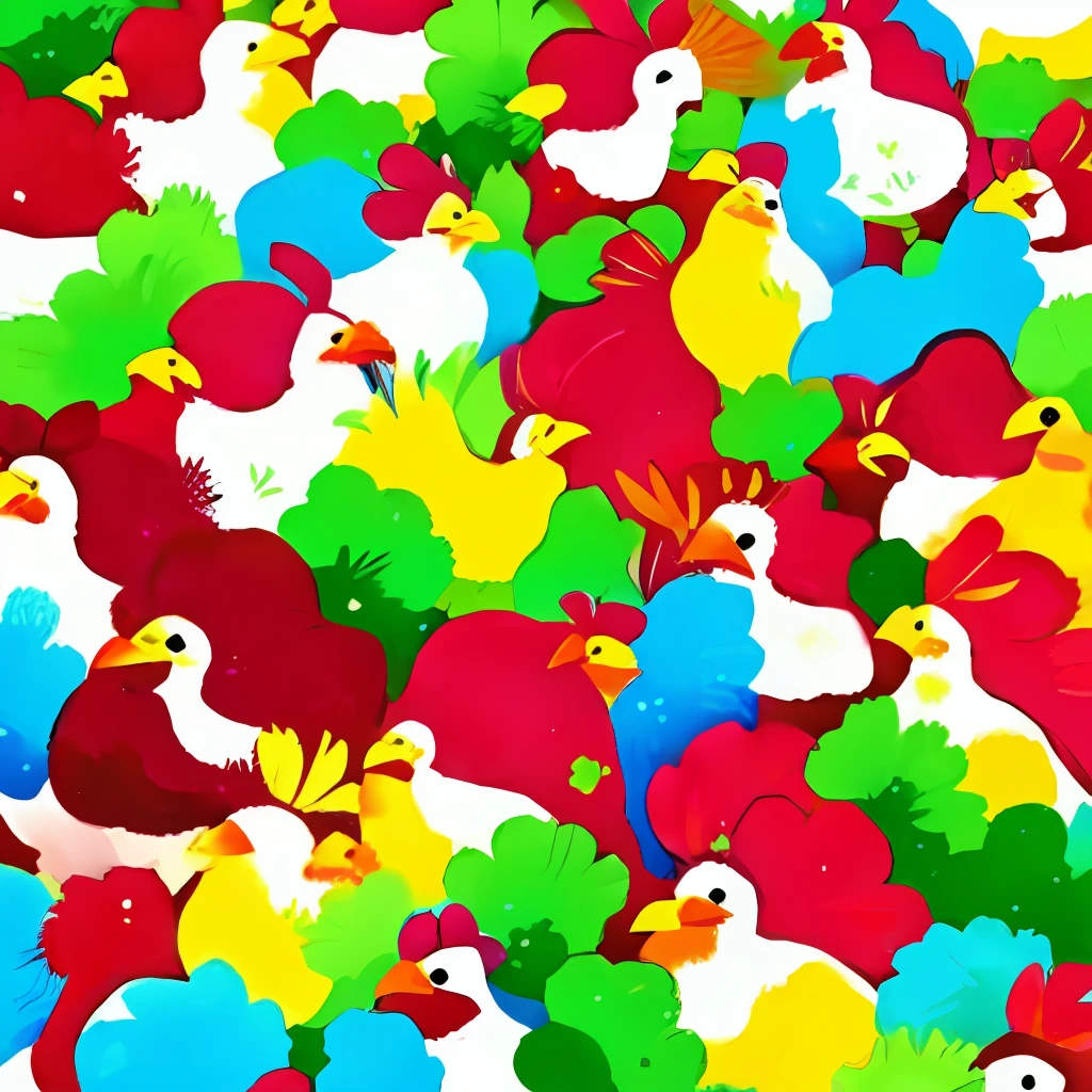 Colorful chickens