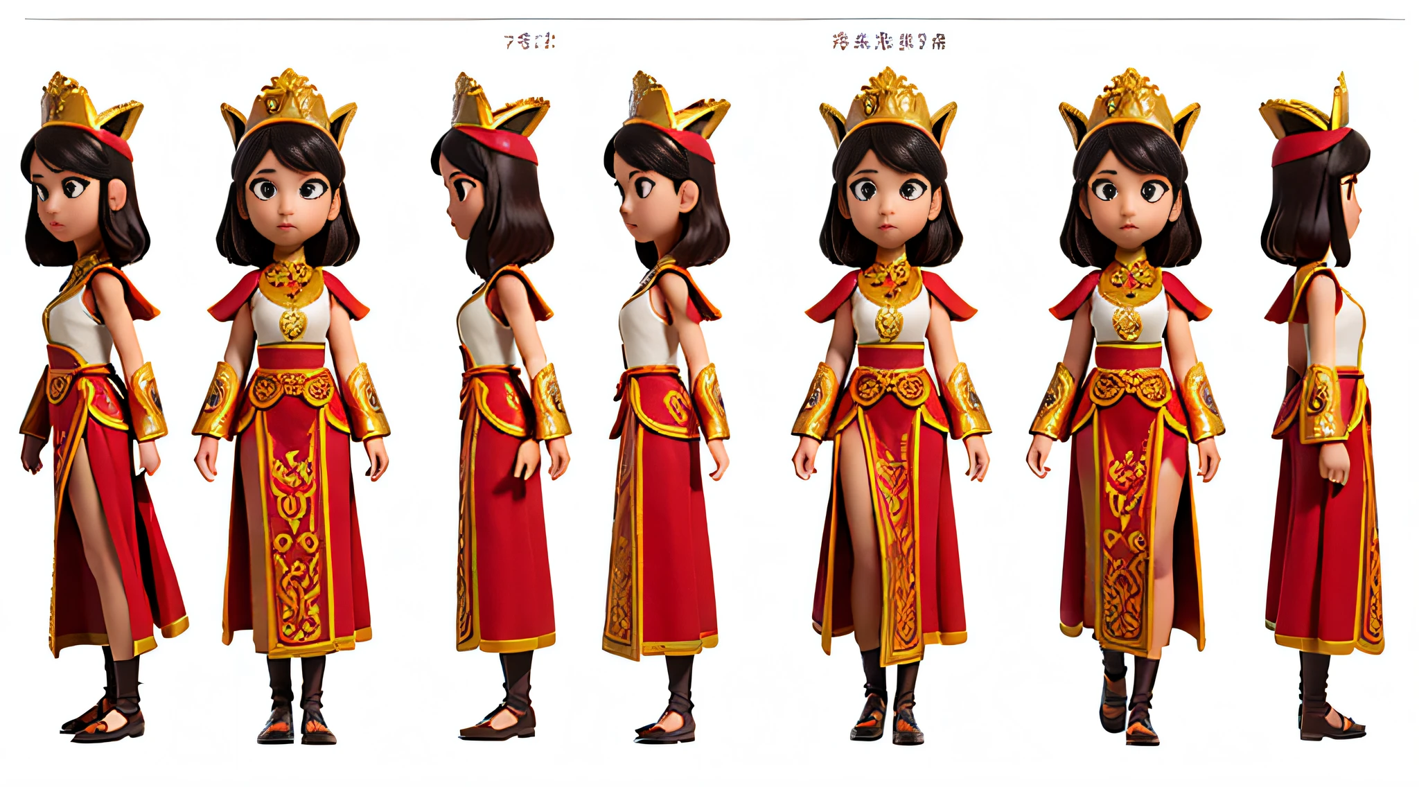 ((masterpiece)), (((best quality))), (character design sheet, same character, front, side, back), Reference sheet of beautiful girl, wearing Vietnamese ancient tradition dress in fantasy world, simple design, detailed face, detailed hair, (simple background, white background: 1.3)