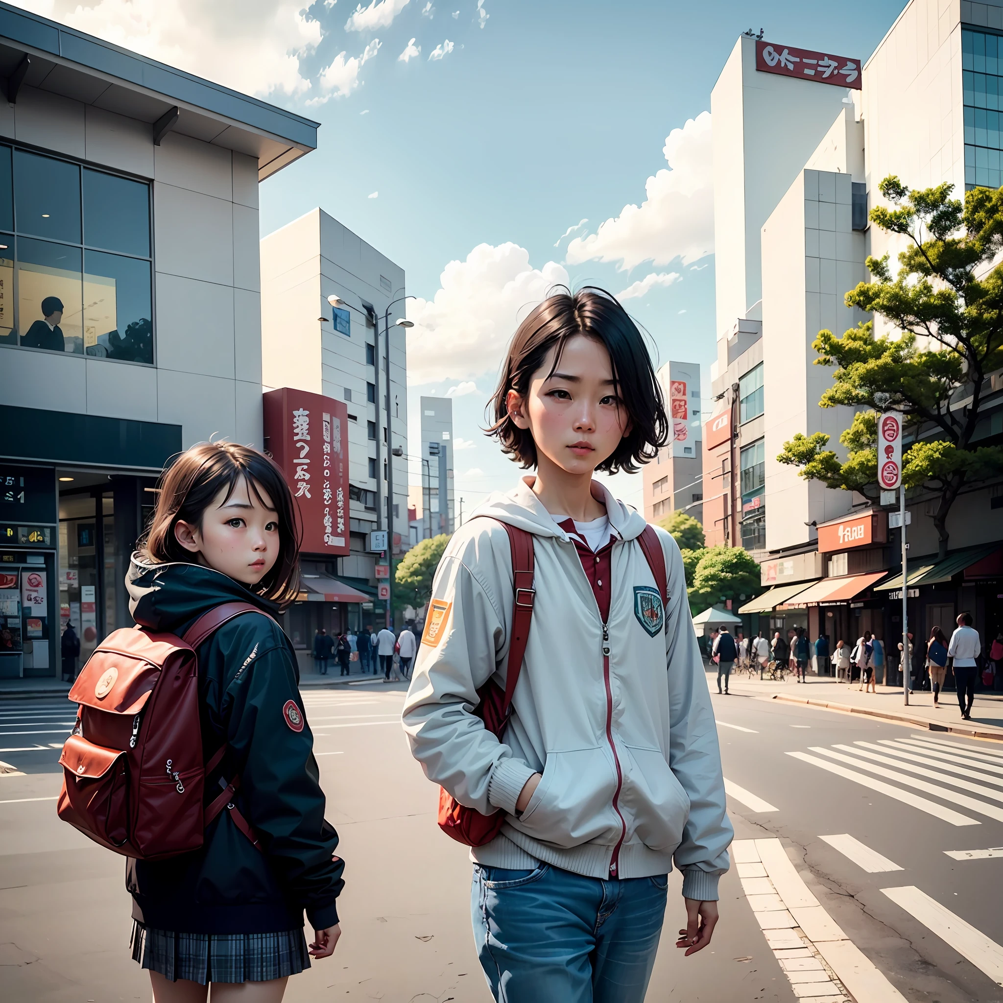 Ichikawa City, Chiba Around Gyotoku Station In front of the station Scenery of going to school Blue sky McDonald's --auto