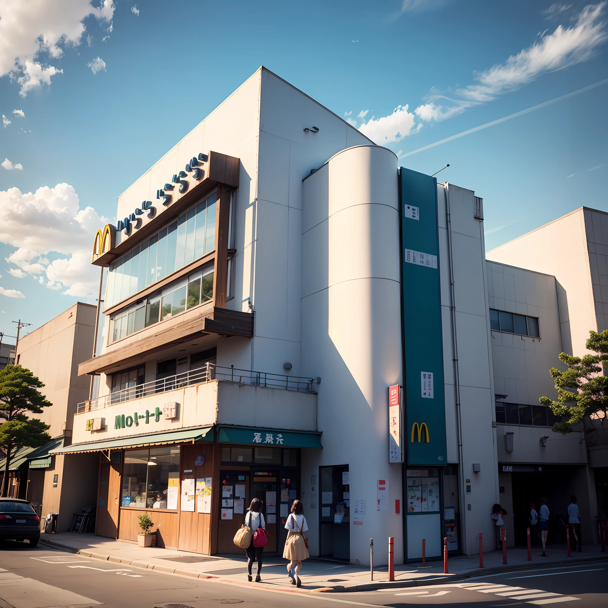 Ichikawa City, Chiba Around Gyotoku Station In front of the station Scenery of going to school Blue sky McDonald's --auto