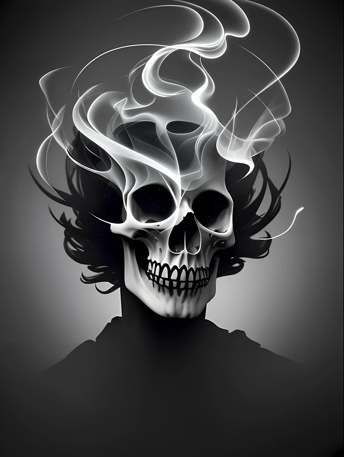 Skull nonsense, emblem for rock band, very crazy skull, nonsense skulls in group, group name is nonsense, punk skulls, skull for tattoo. --auto