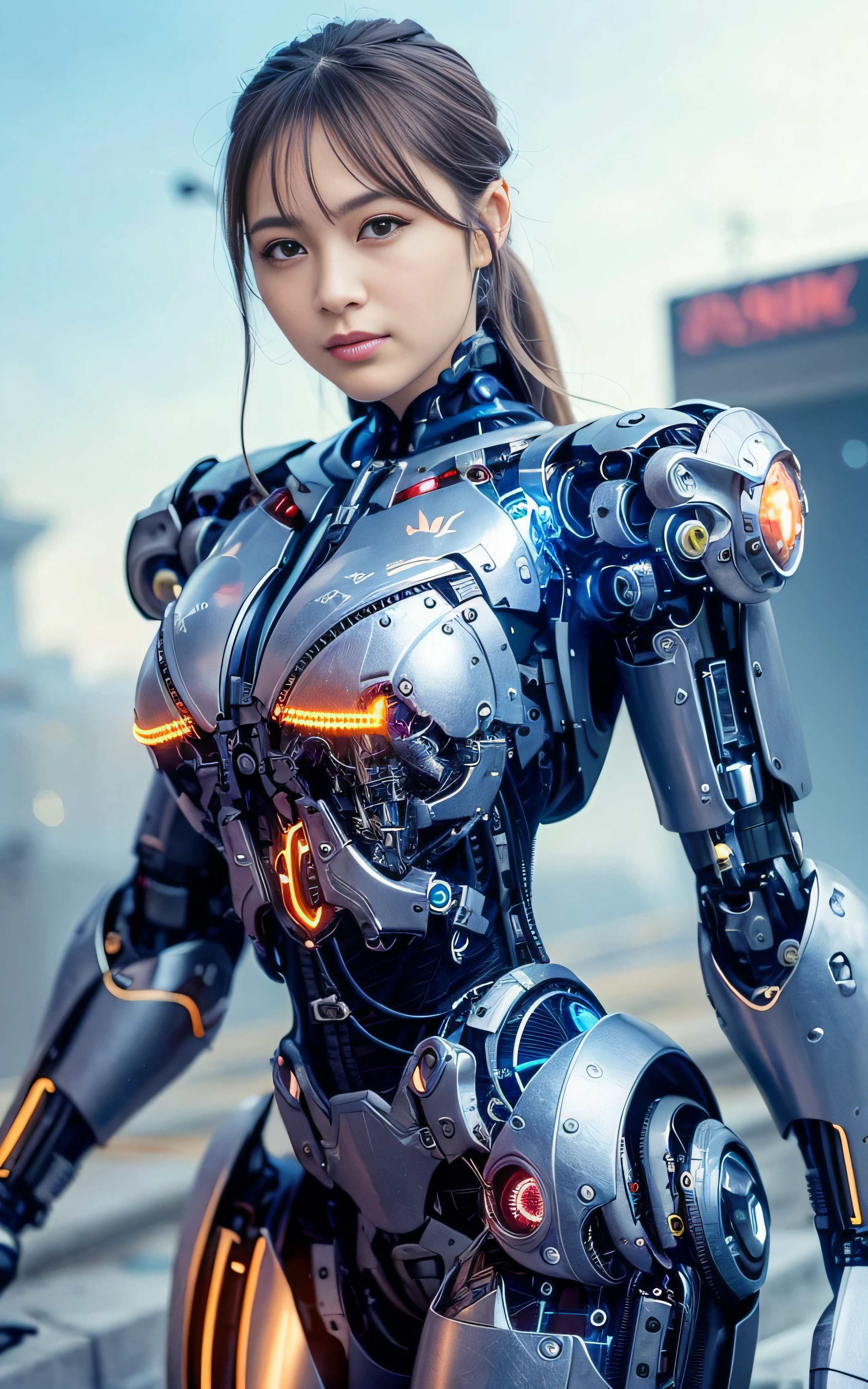 arafed woman in a futuristic suit posing for a picture, beutiful girl cyborg, cute cyborg girl, girl in mecha cyber armor, perfect cyborg female, cyborg girl, perfect anime cyborg woman, cyborg - girl, beautiful cyborg girl, perfect android girl, young lady cyborg, beautiful alluring female cyborg, beautiful female cyborg, beutiful white girl cyborg