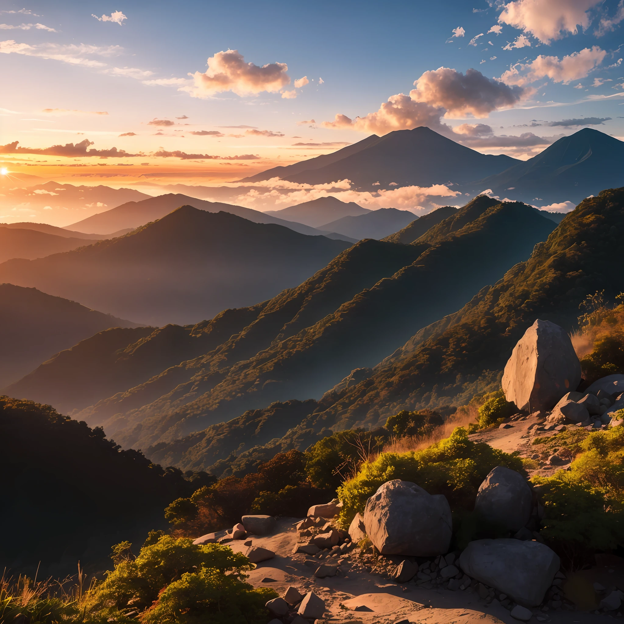 mountains with a few rocks and grass on the ground, japan mountains, mountain sunrise, high quality wallpaper, beatiful mountain background, mountain landscape, hq 4k phone wallpaper, beautiful wallpaper, majestic nature scenery, by Alexander Robertson, majestic landscape, mountainous background, an amazing landscape image, mountain, amazing landscape in background, beautiful mountains, mountains, amazing landscape