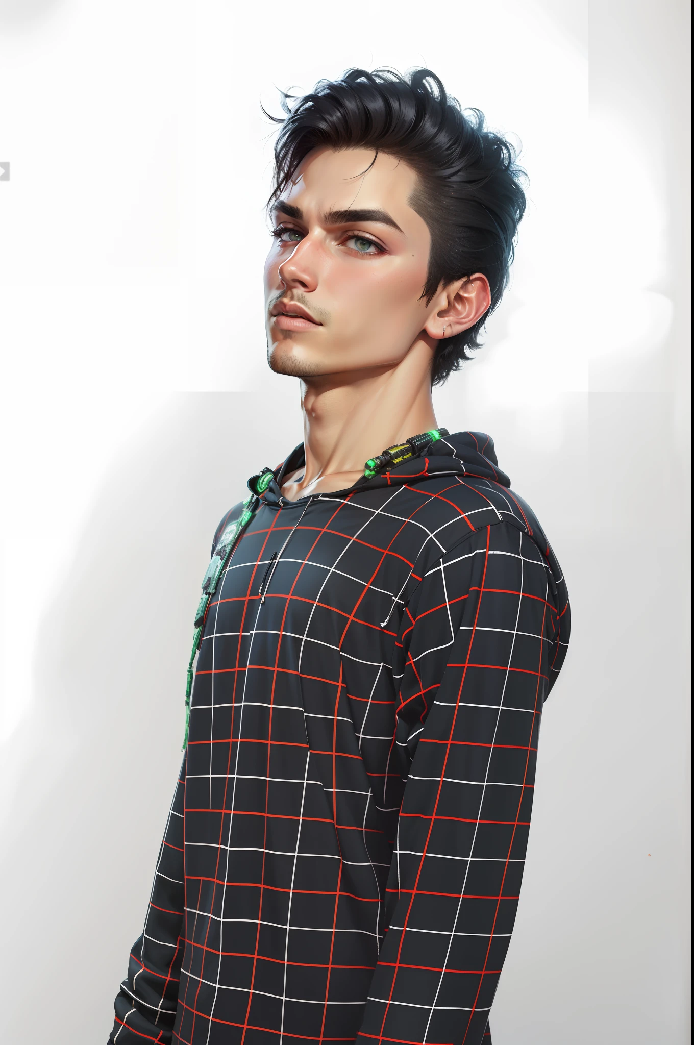 Cyberpunk handsome boy with hoddie,8k