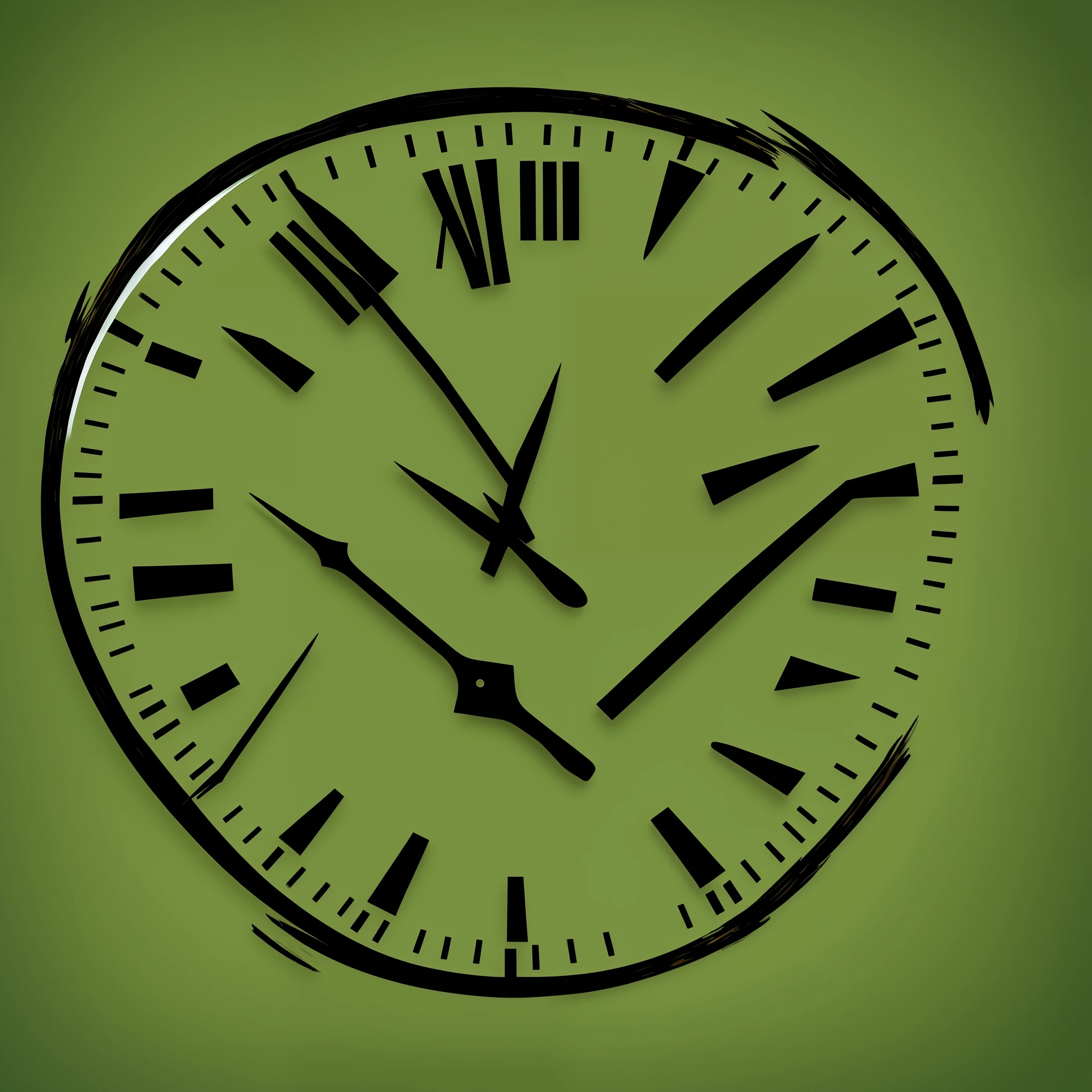 A logo for an art company with the name "Zeit", related to time and art. Include brushes as clock hands