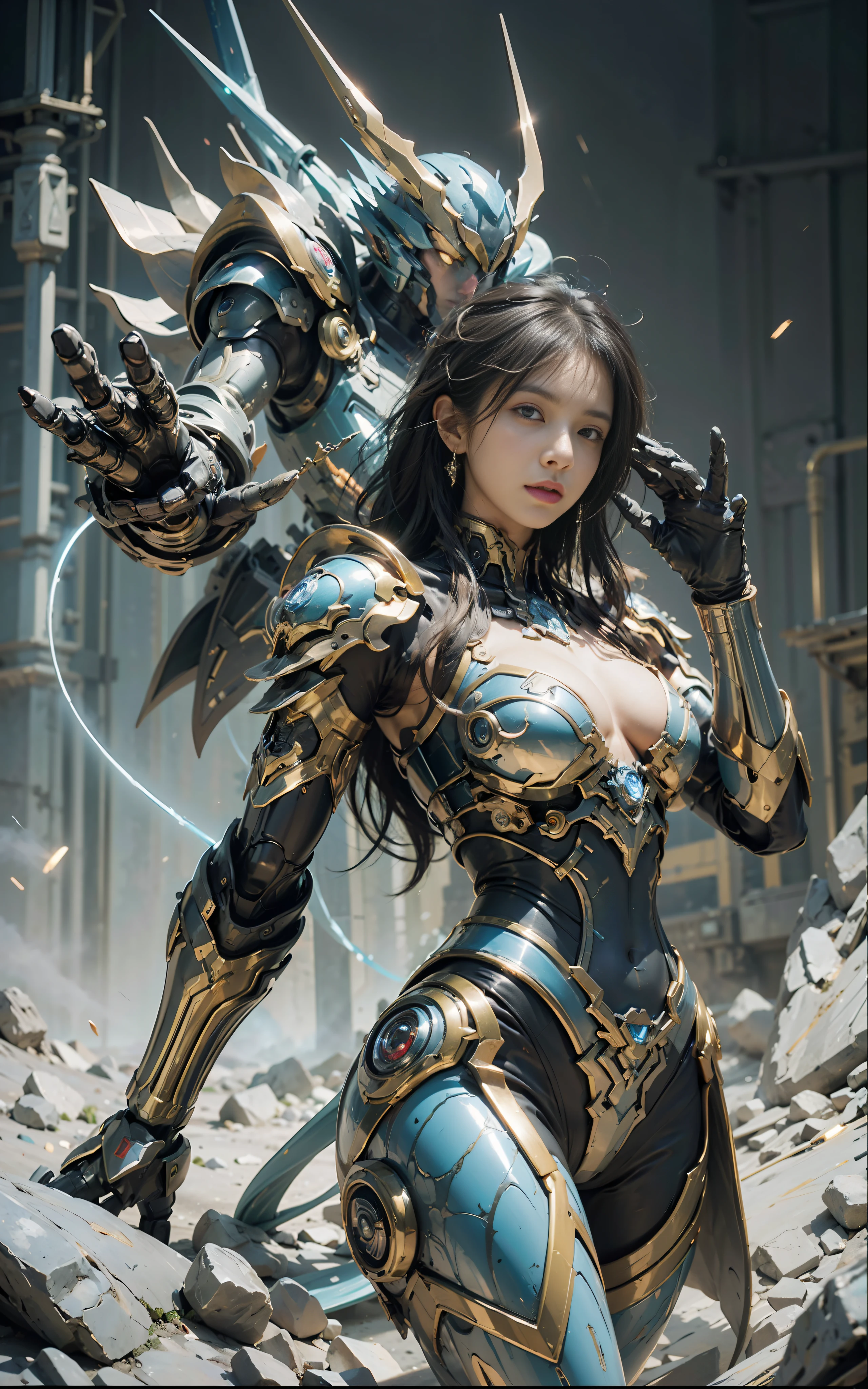 Masterpiece from Canon EOS R6, (Best Quality), (Mecha: 1.3AND Saint Seiya), (Eight Crystals: 0.4), Dynamic Pose, (((Masterpiece)), (Detail: 1.4), Panorama, Wide, Cinema Lighting, (White: 1.5to Blue), (Glow Special Effects: 0.5), Zrpgstyle, Solo, Laser Sword: 0.3, Textured Skin, 3D, HDR, Maximum Image Quality 16K, Crazy Detail, David La Chapelle style lens, Professional RAW color photos, ray tracing, surrealist detailing, Unreal Engine 5,