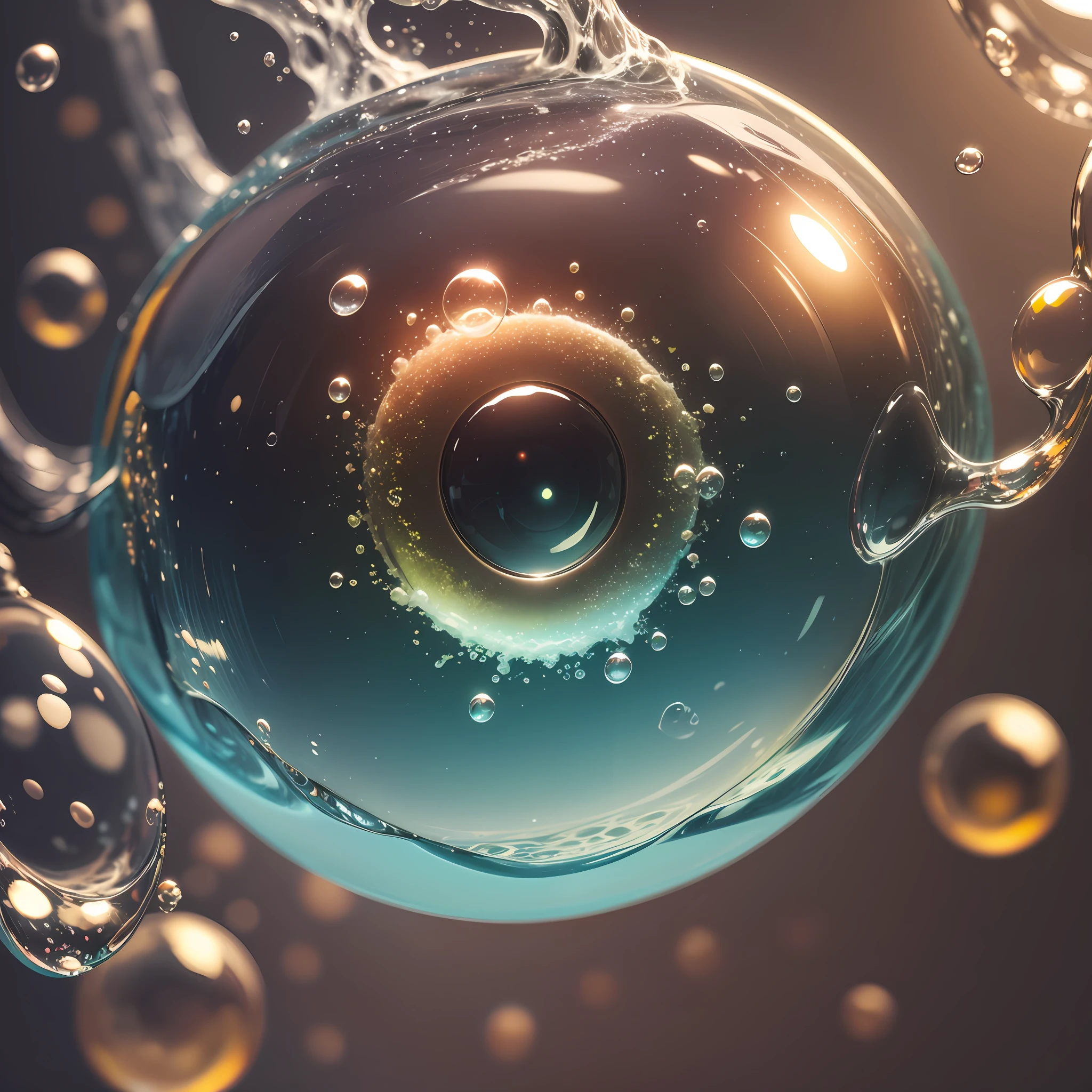 Bubbles, soap bubbles in multiple colors, bokhe, blurred nature background --auto --s2