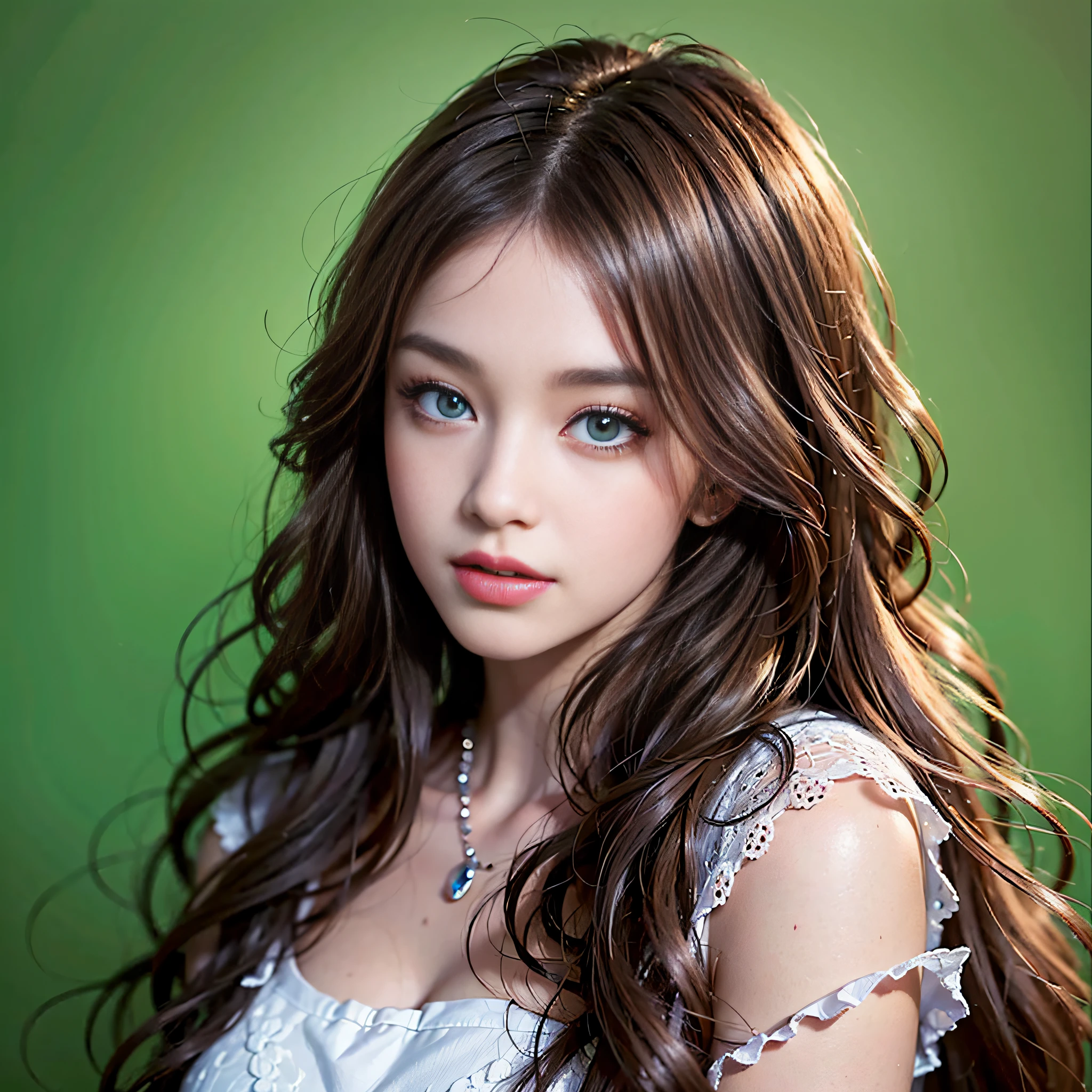 (masterpiece), (highest quality), (realistic), attractive daughter, beautiful portrait, transparent eyes, beautiful eyes, beautiful nose, beautiful mouth, cute lips, fine-grained skin, portrait shooting, long hair, elegant face, beautiful woman with perfect body shape: 1.4, ultra-realistic painting: 1.4, ultra-precision painting: 1.4