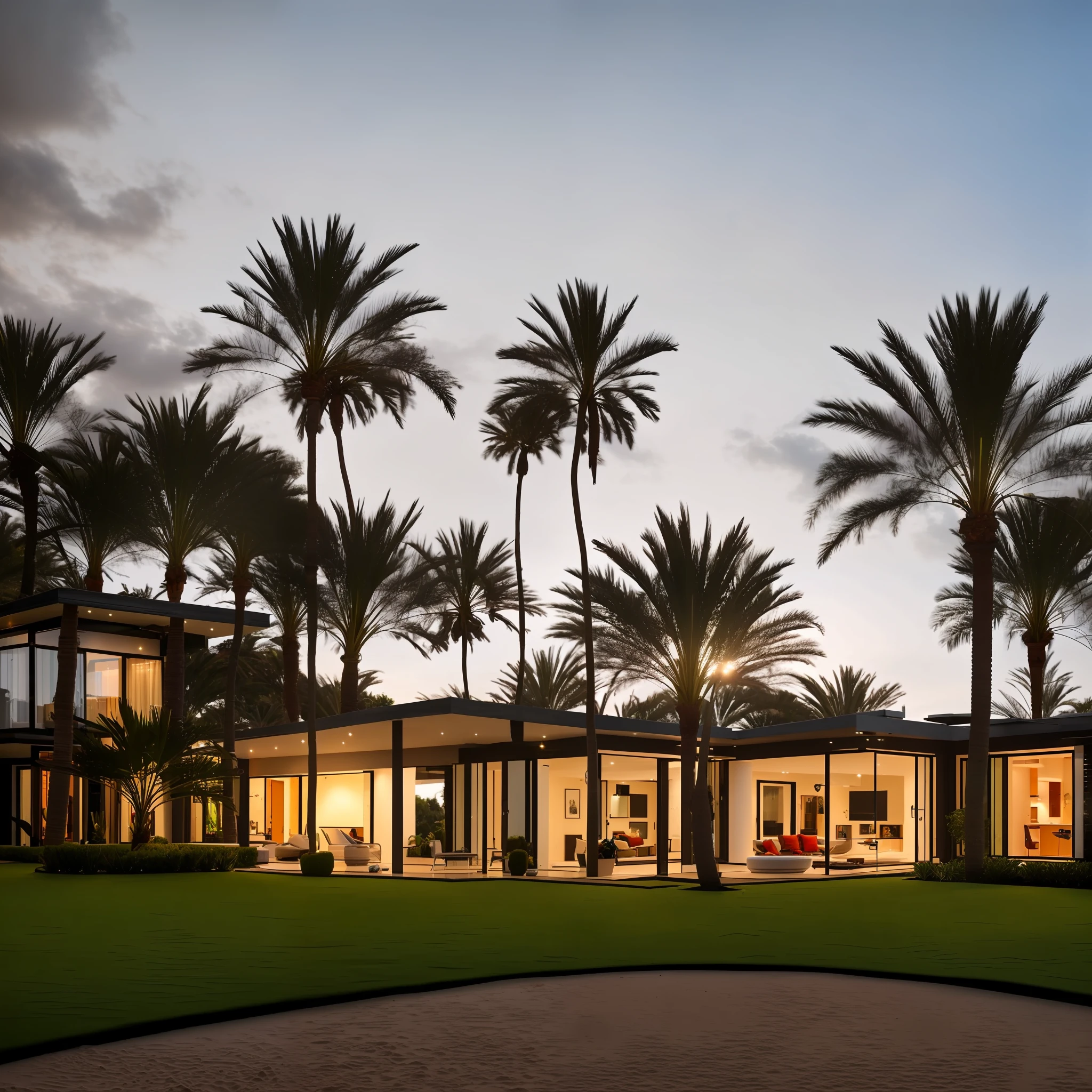 dvArchModern, 85mm, f1.8, portrait, photorealistic, hyperrealistic, prayerful, super detailed, intricate, dramatic, sunset lighting, shadows, high dynamic range, minimalism, garden, palms, beach house, best quality, ultra quality