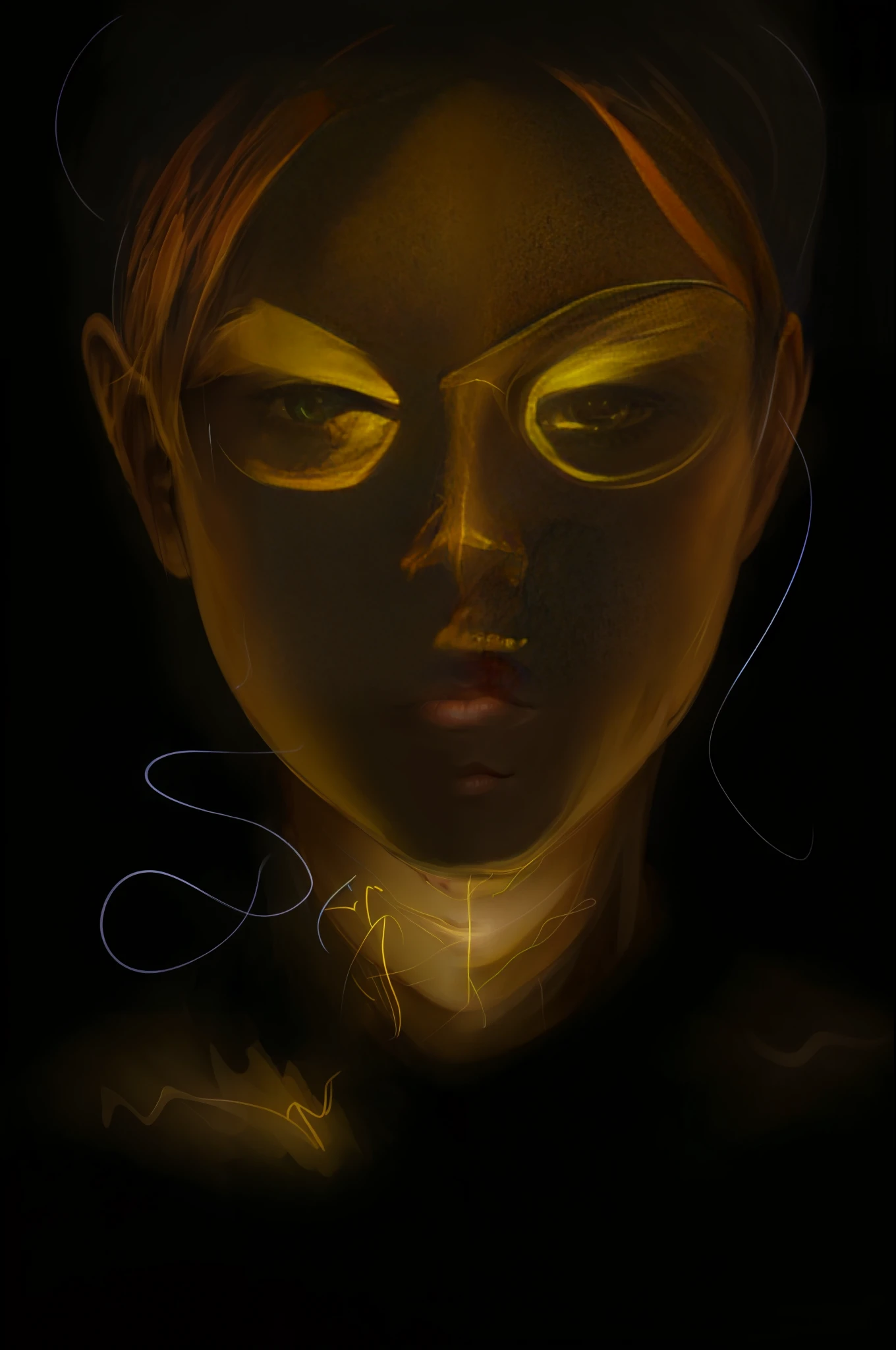 a close up of a person with a glowing face and a neon head, an expressive digital painting, the nonlinear. digital painting, portrait of a digital shaman, #1 digital painting of all time, # 1 digital painting of all time, portrait digital art, digital painting - n 5, smooth. digital painting, face illuminated, digital portrait, detailed glowing head