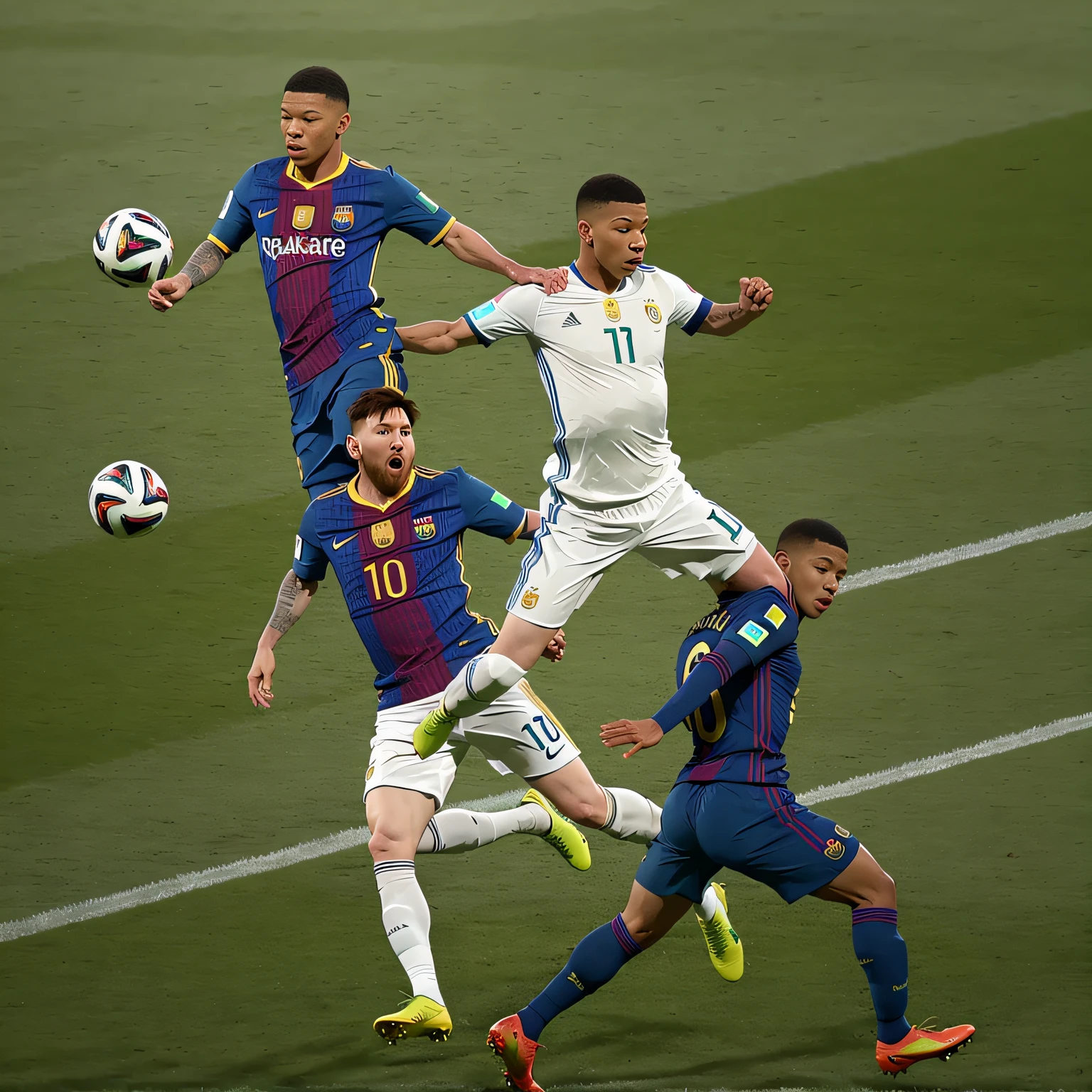 Messi kicking Cristiano Ronaldo --auto